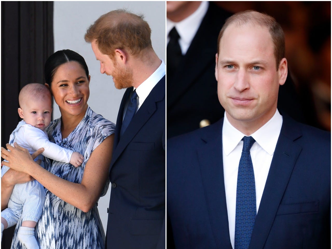 Prince William, Archie, Prince Harry, Meghan Markle.