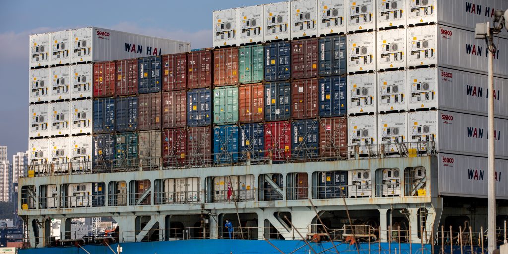 Een containerschip
