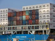 Een containerschip