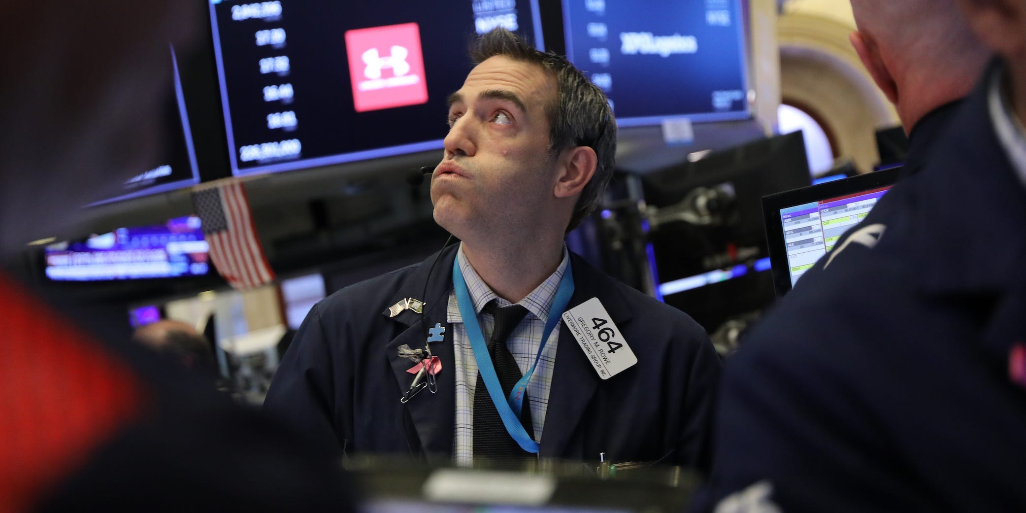 Trader on the floor of the New York Stock Exchange