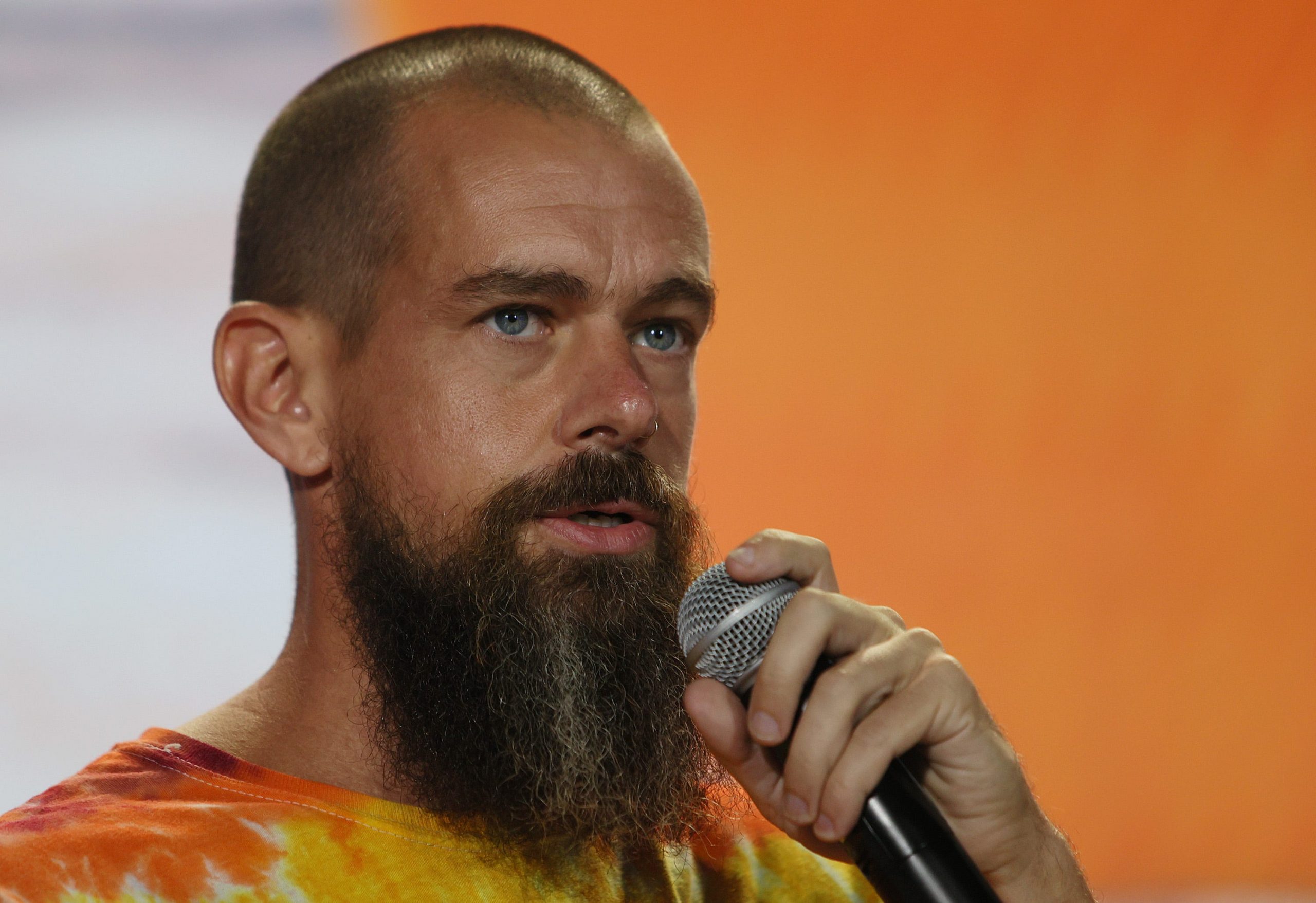 Jack Dorsey appears at a bitcoin convention on June 4, 2021 in Miami, Florida.