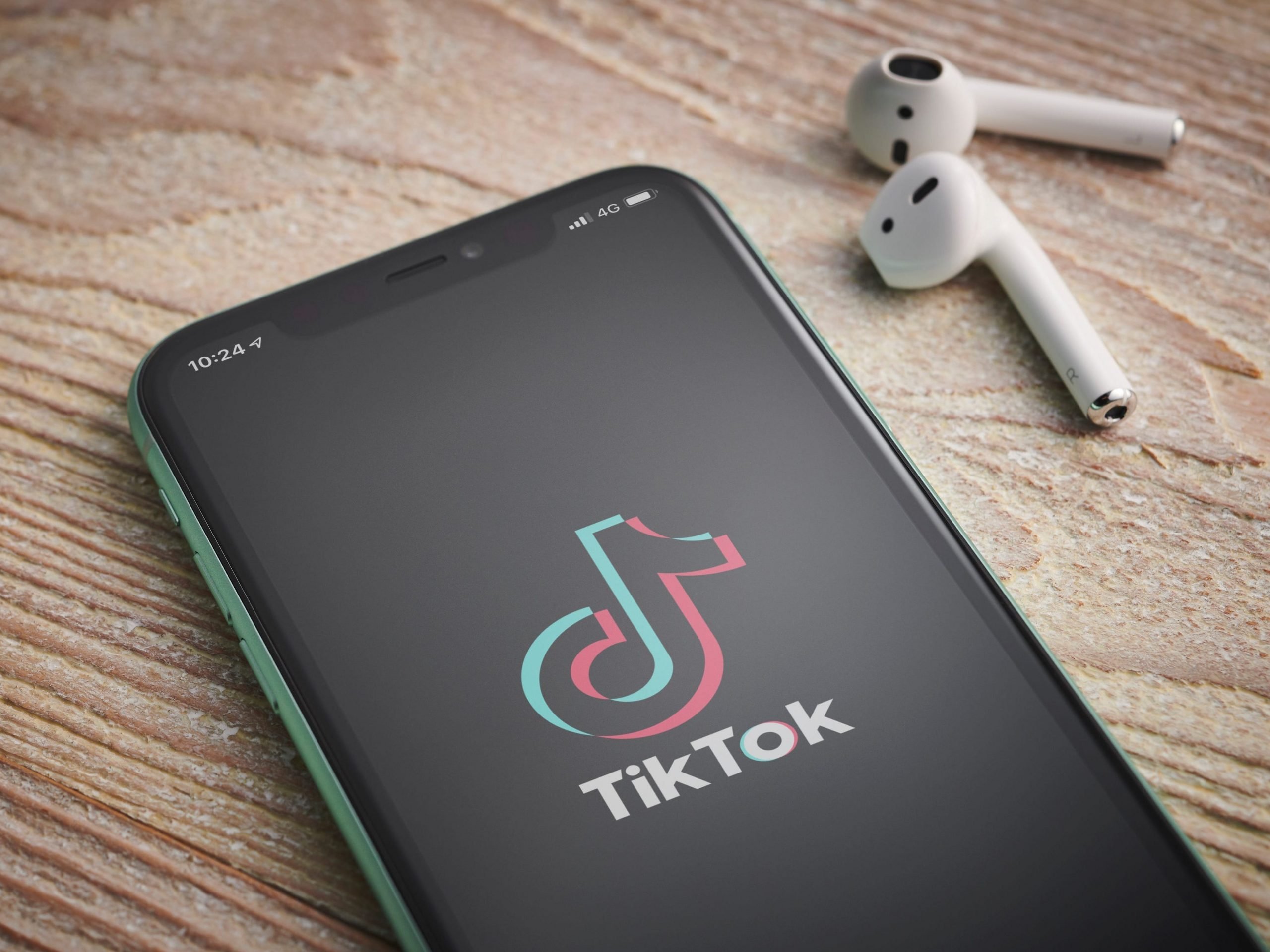 TikTok logo on phone screen