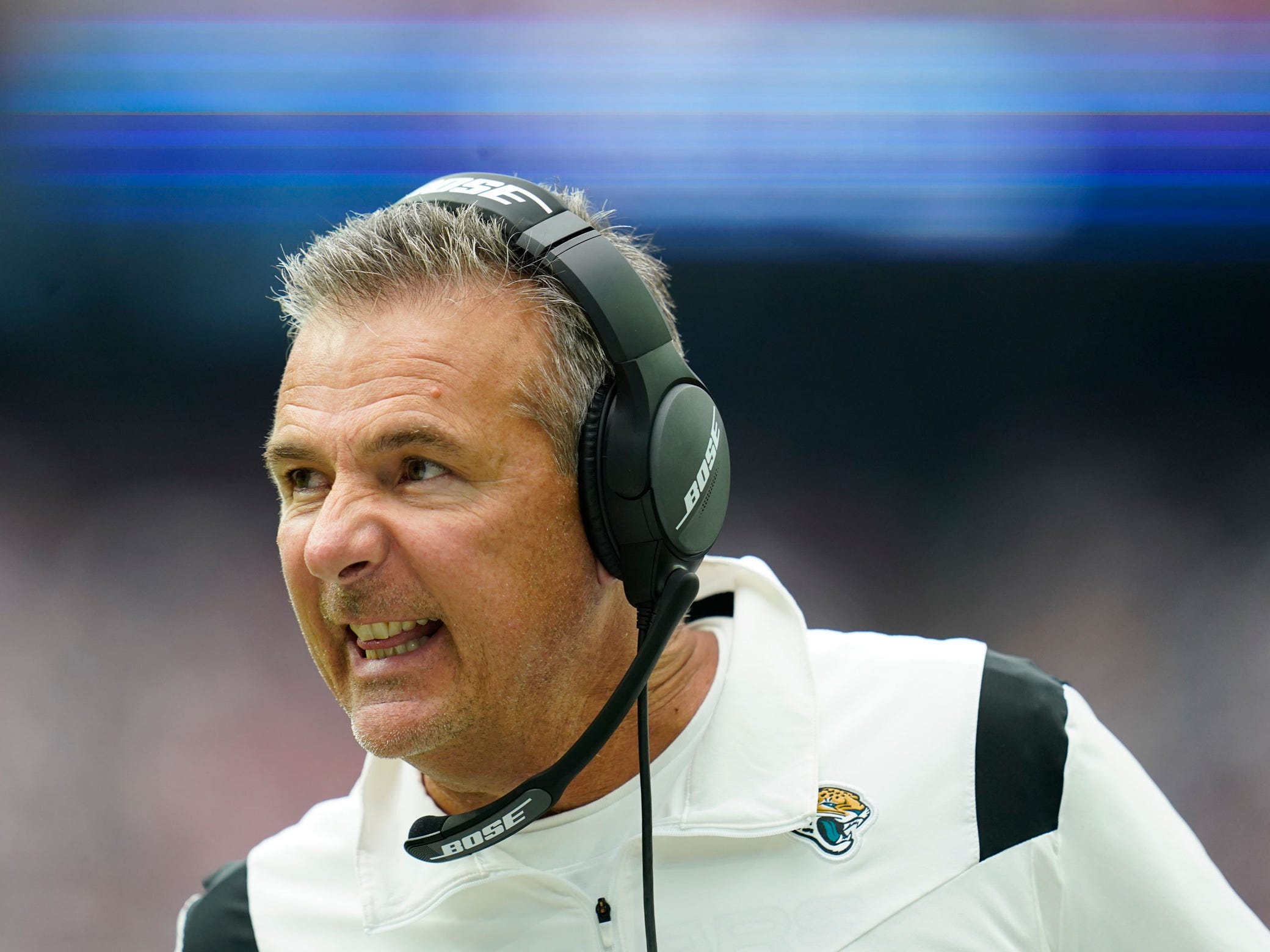 Urban Meyer reacts during a game against the Houston Texans.