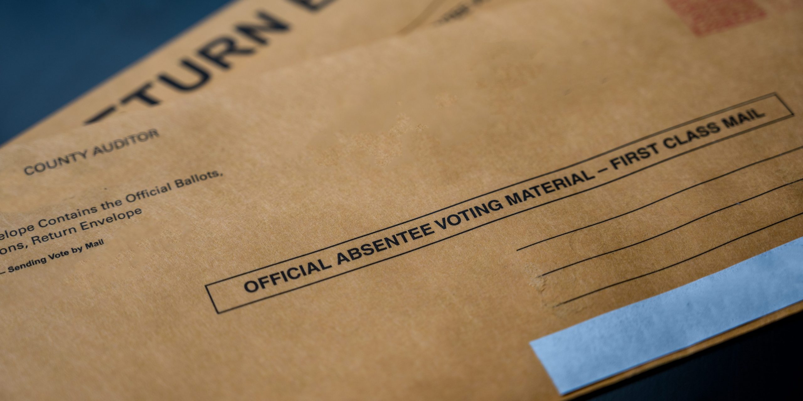 Absentee voting material typically sent to voters for elections