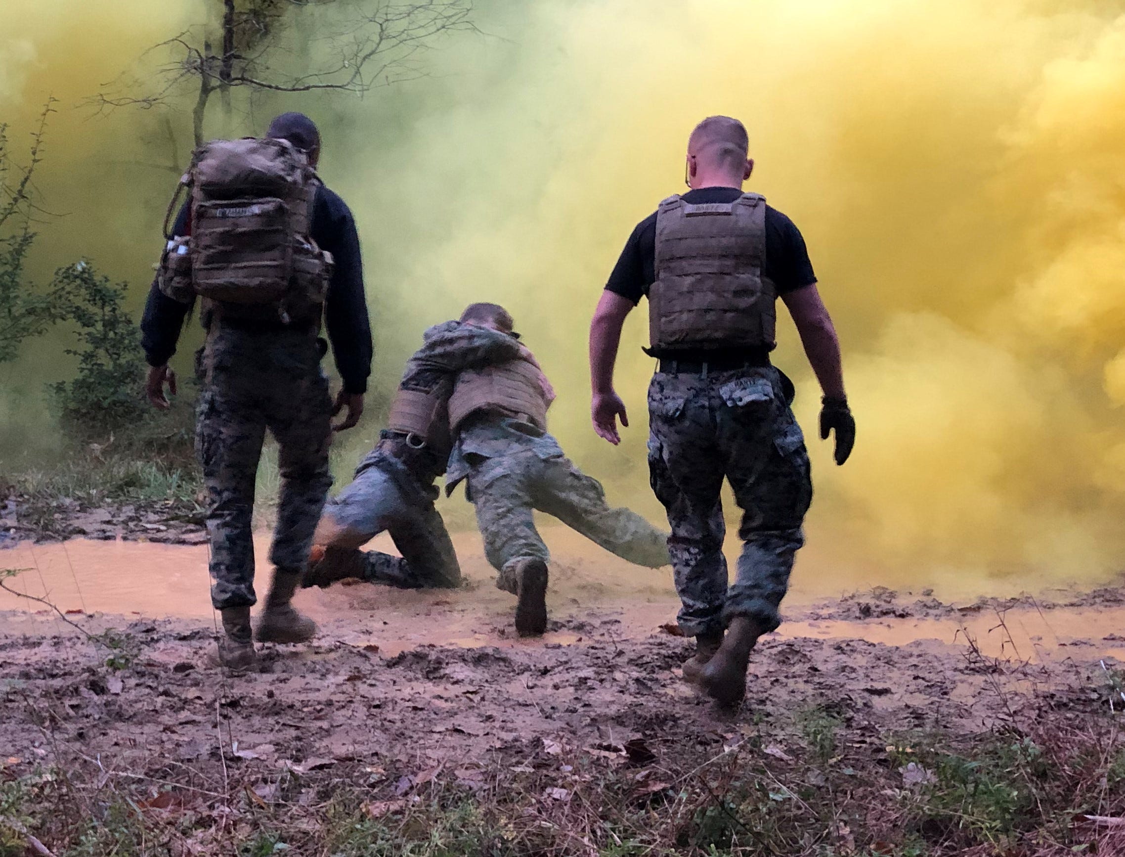 Marines during a martial arts training event at Marine Corps Base Quantico.