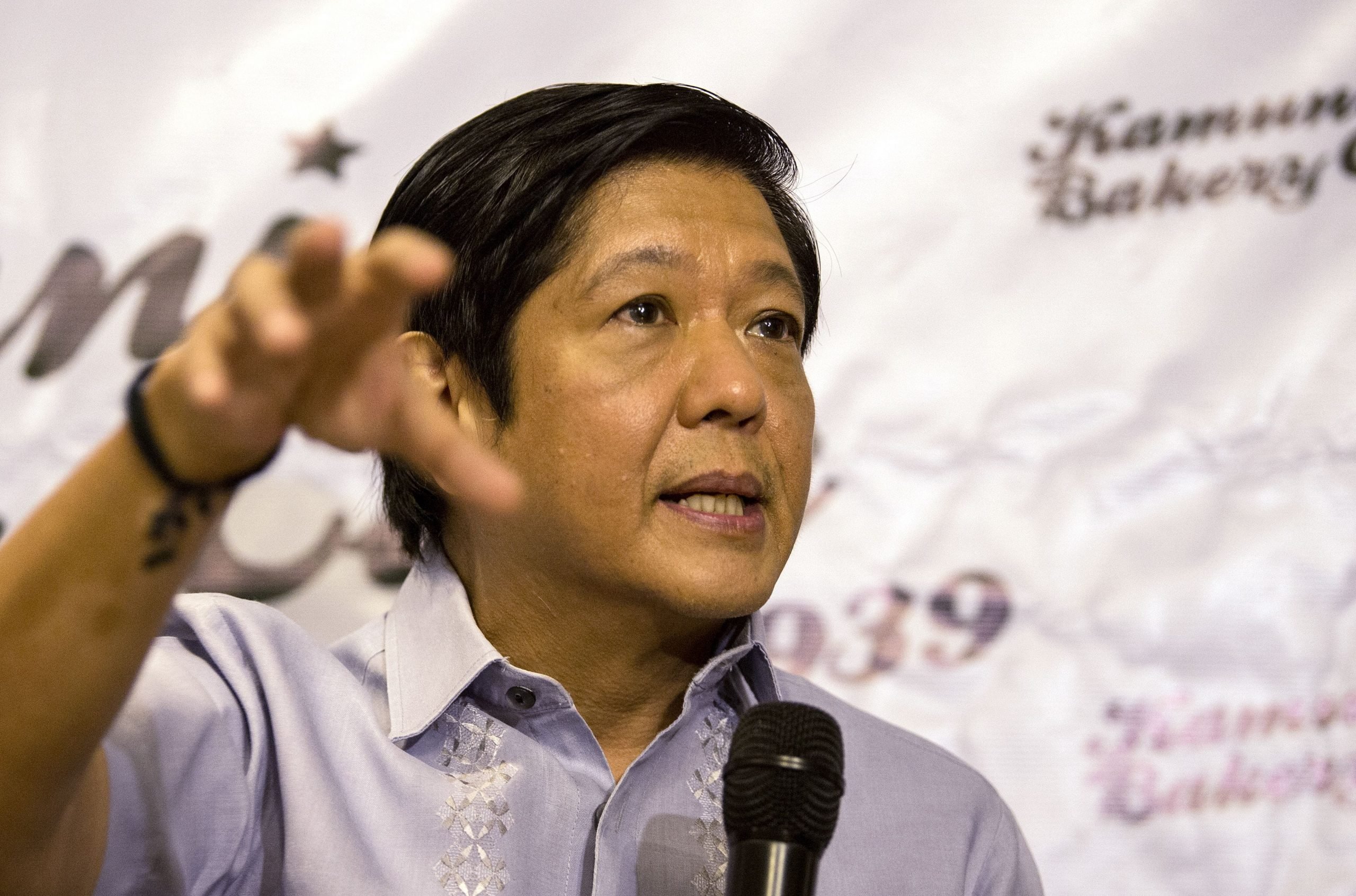 Ferdinand "Bongbong" Marcos Jr. speaks at a press conference in 2017