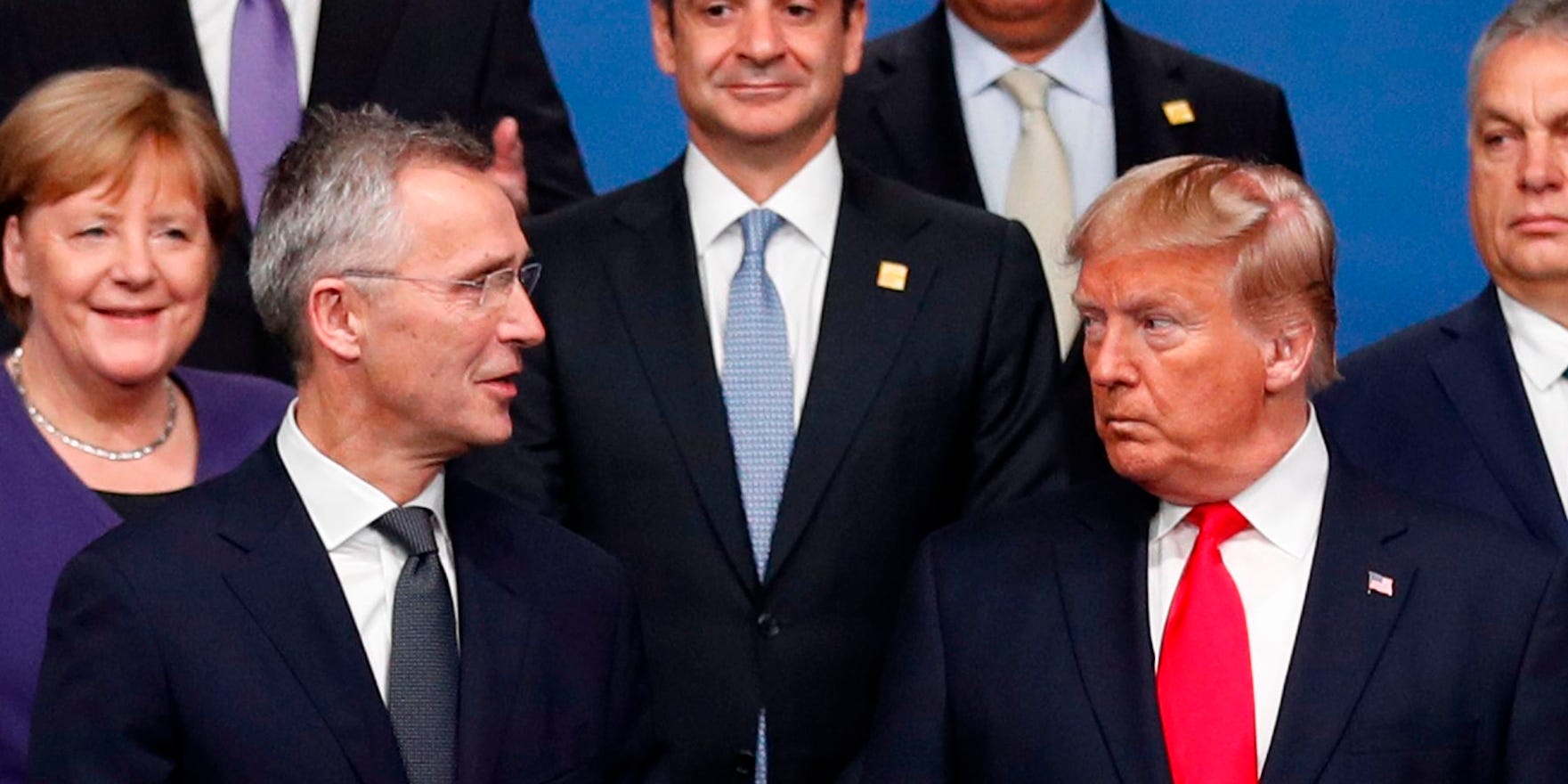 Jens Stoltenberg and Donald Trump at NATO summit