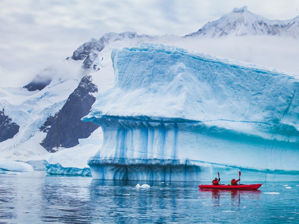 Winter kayaking in Antarctica.