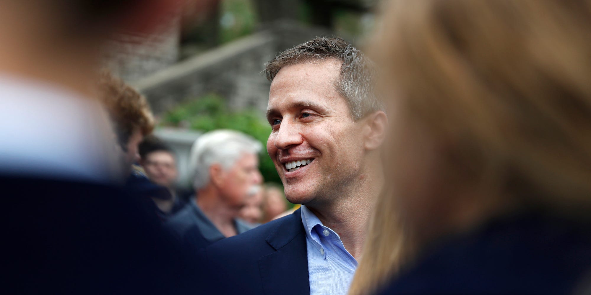 Former Gov. Eric Greitens after announcing the release of funds for the state's biodiesel program on May 17, 2018 in Jefferson City, MO.