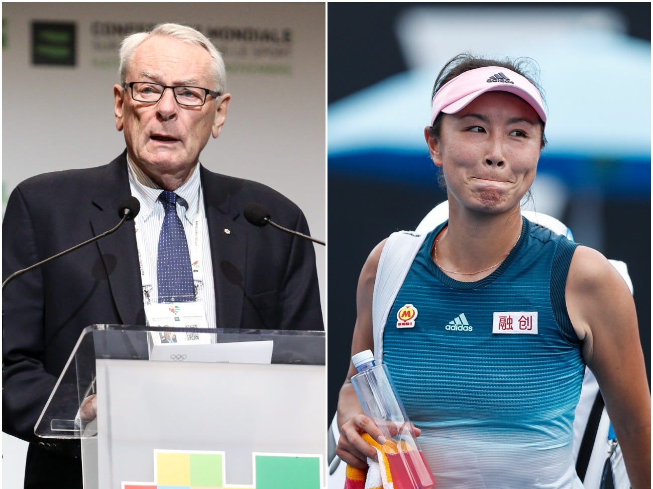 Dick Pound and Peng Shuai.