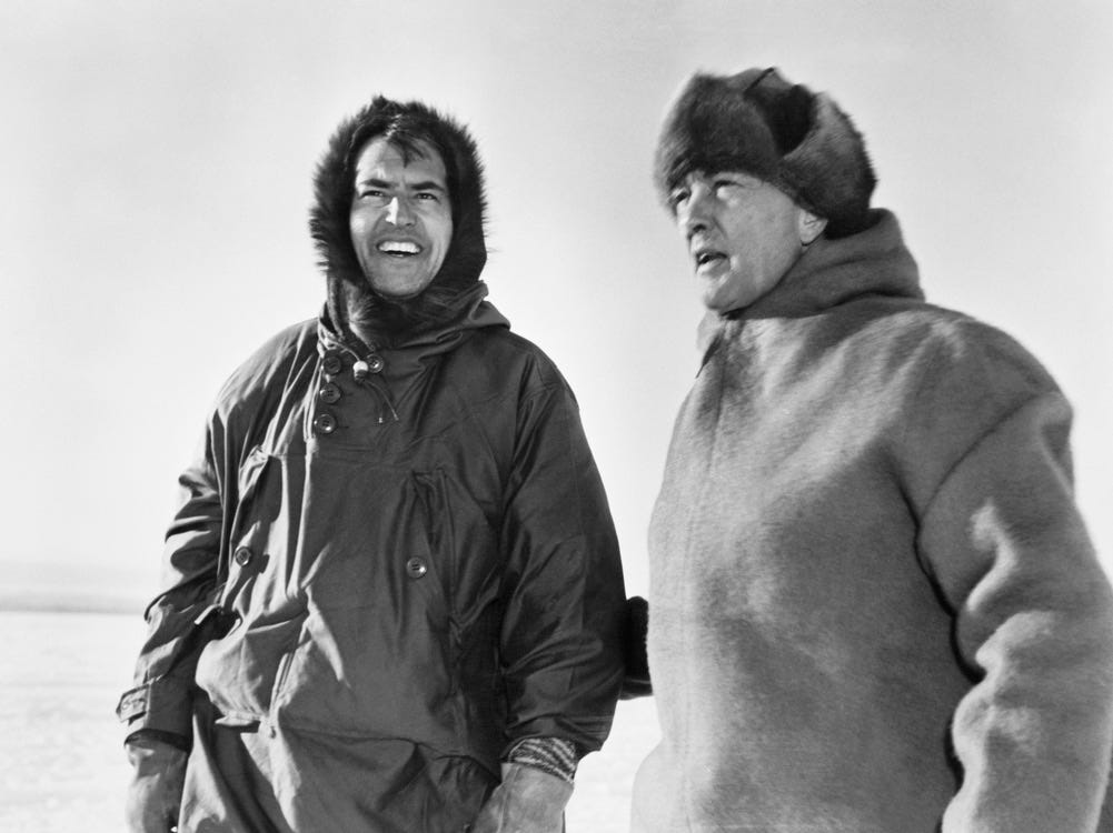 Dr. Paul A. Siple and Admiral Byrd during Operation Highjump.