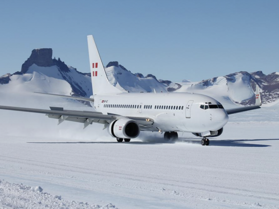 PrivatAir Boeing 737 on Antarctica.