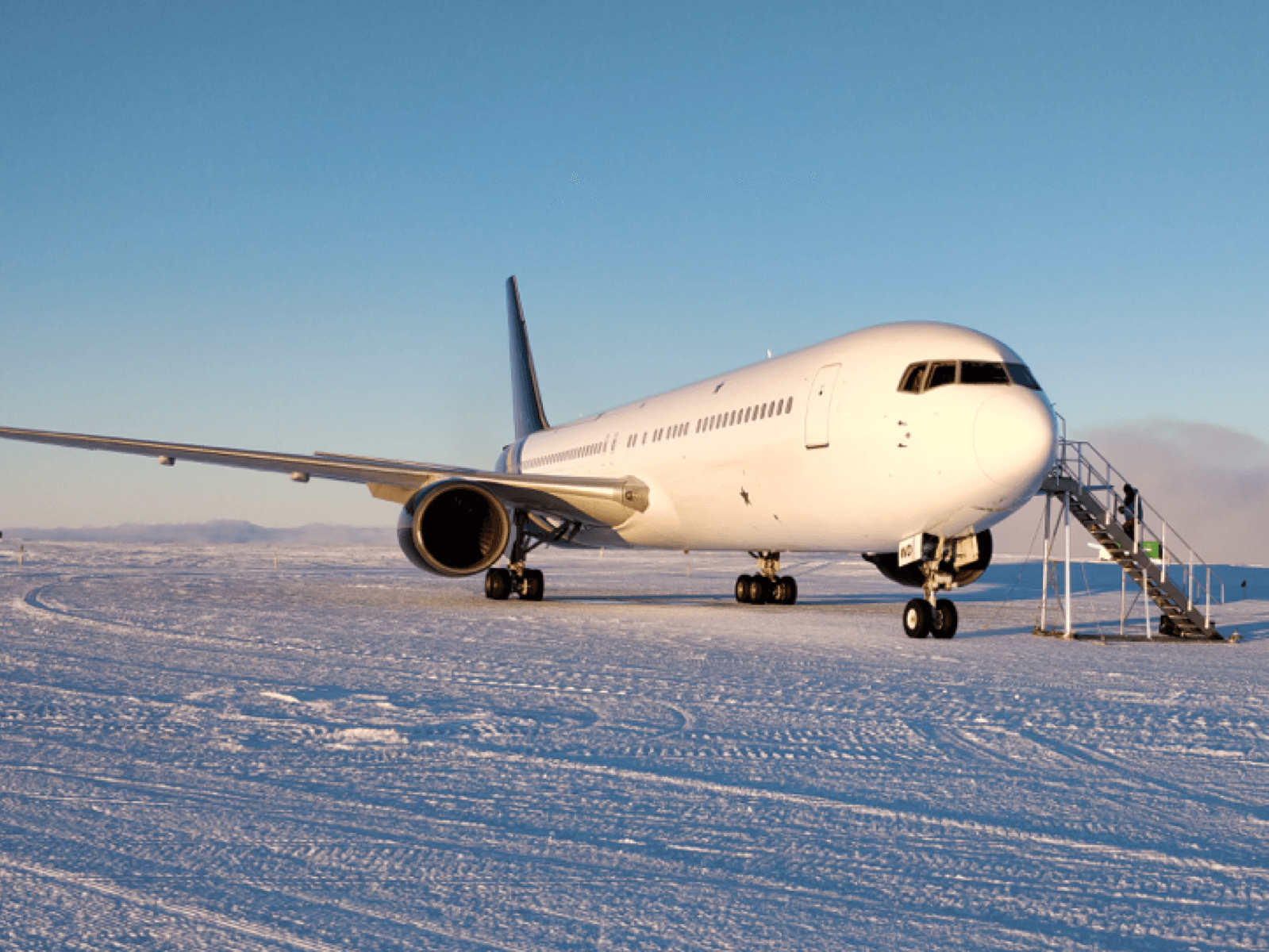 Titan Airways' Boeing 767 on Antarctica.