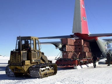 LC-130 airplanes near McMurdo Station.