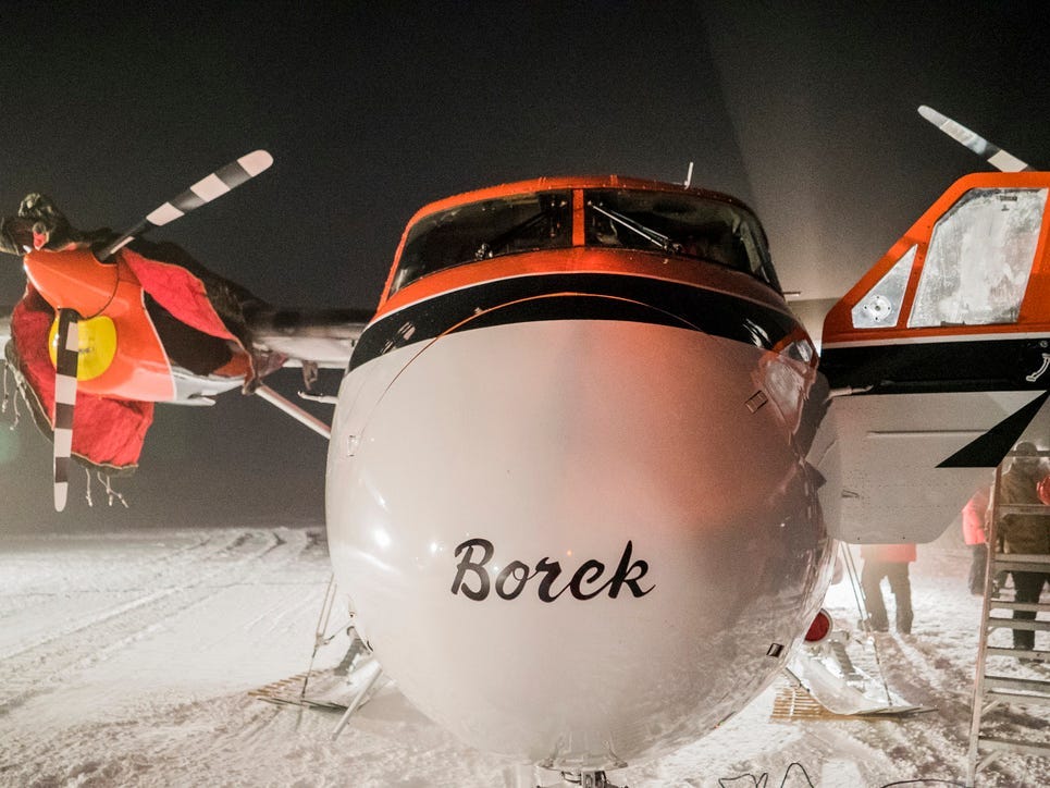 Kenn Borek rescue mission aircraft.