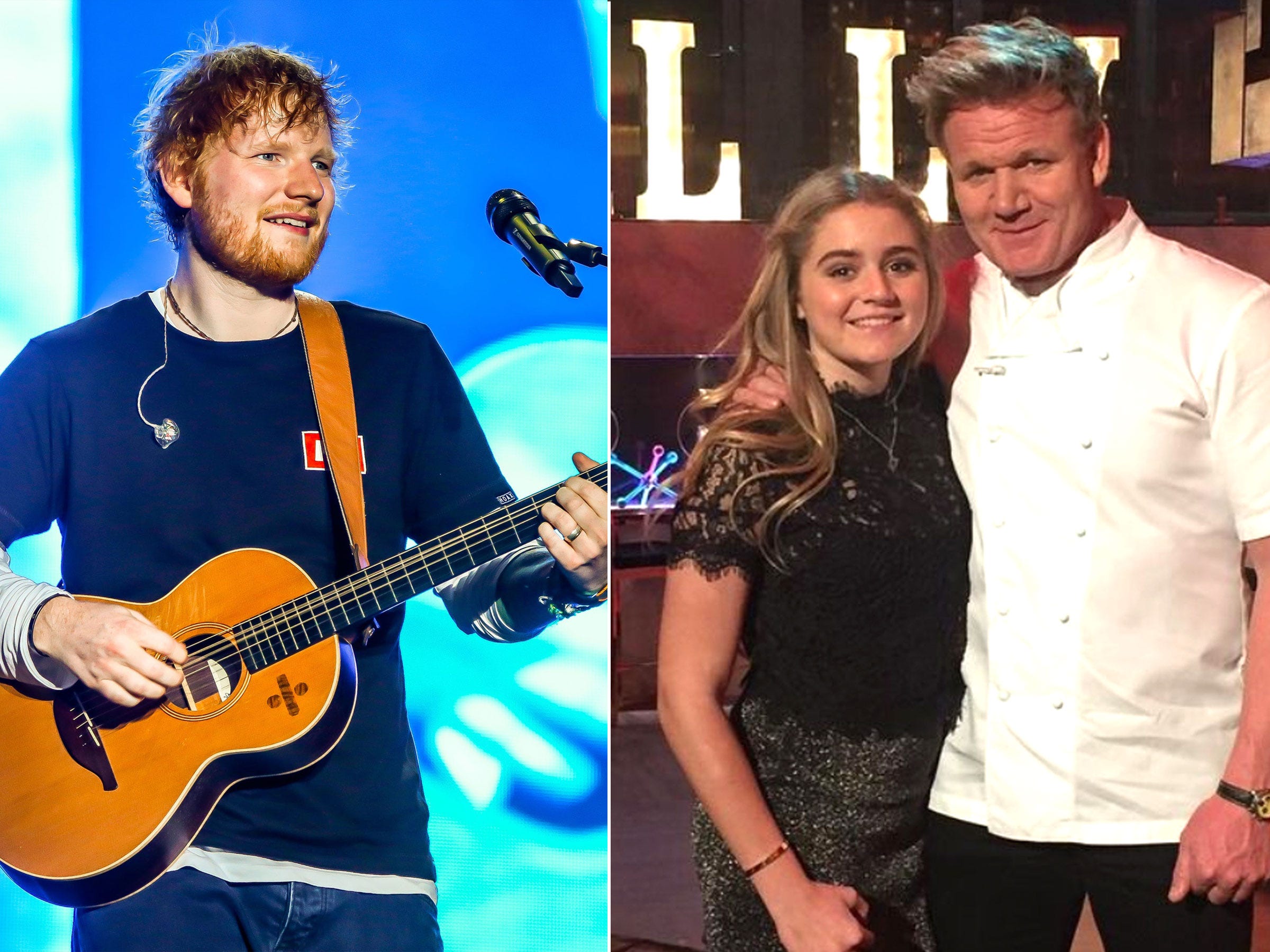 Ed Sheeran, Gordon Ramsay, Tilly Ramsay