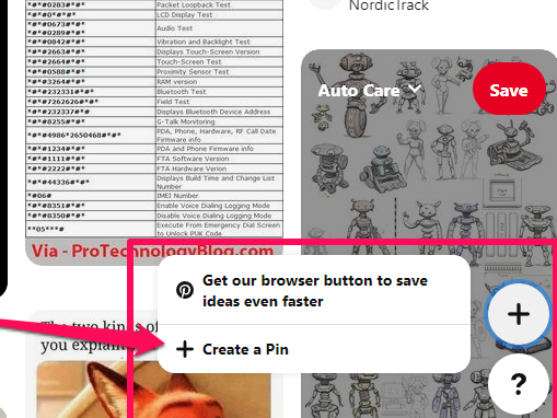 The Pinterest website in Chrome