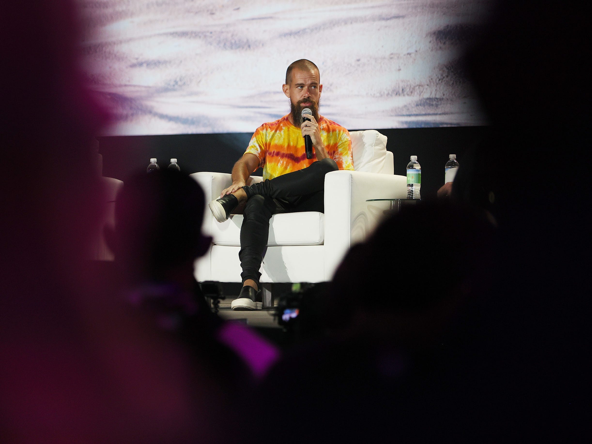 Jack Dorsey creator, co-founder, and Chairman of Twitter and co-founder & CEO of Square speaks on stage at the Bitcoin 2021 Convention, a crypto-currency conference held at the Mana Convention Center in Wynwood on June 04, 2021 in Miami, Florida.