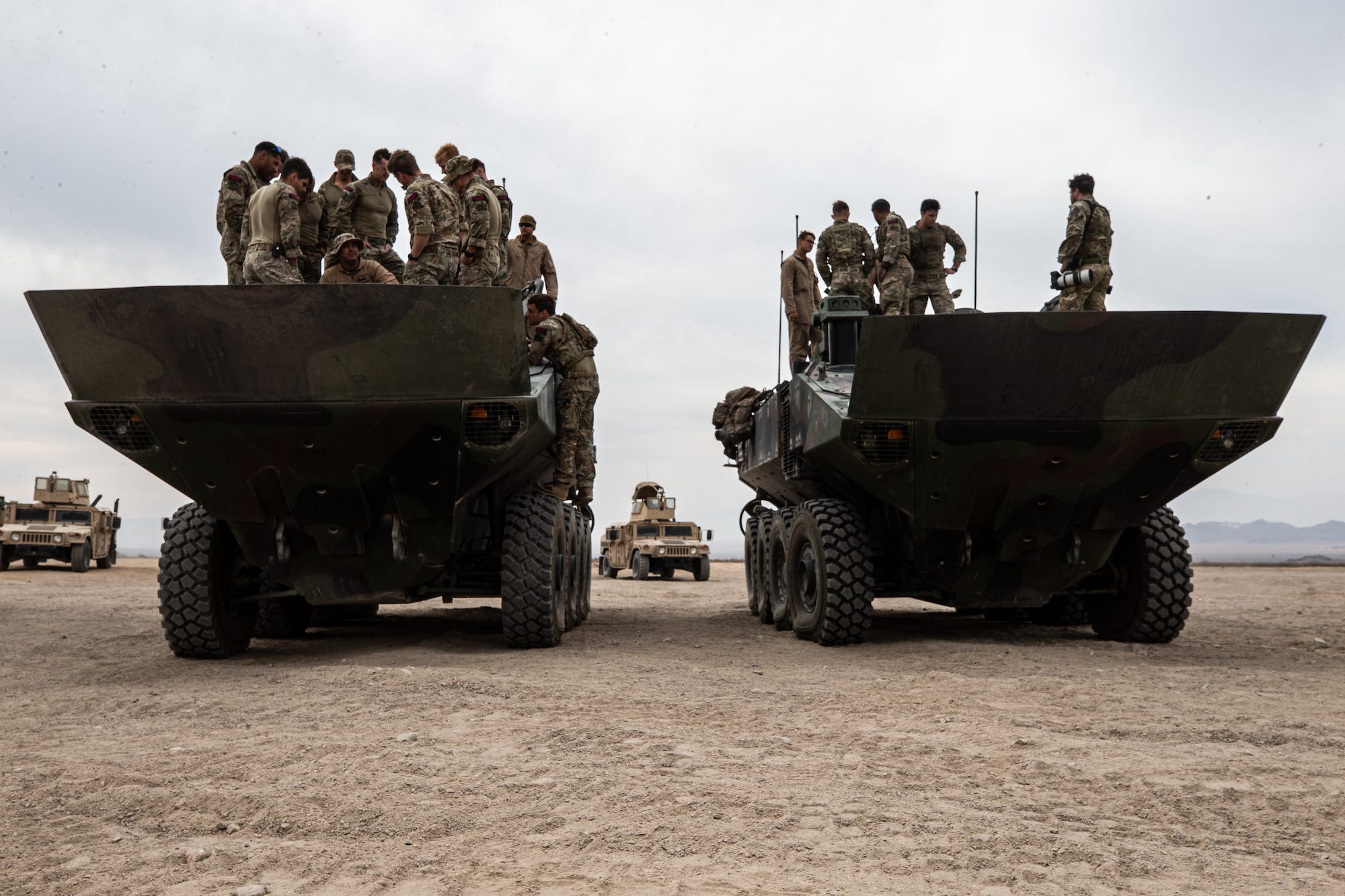 British Royal Marines and US Marines with Amphibious Combat Vehicle