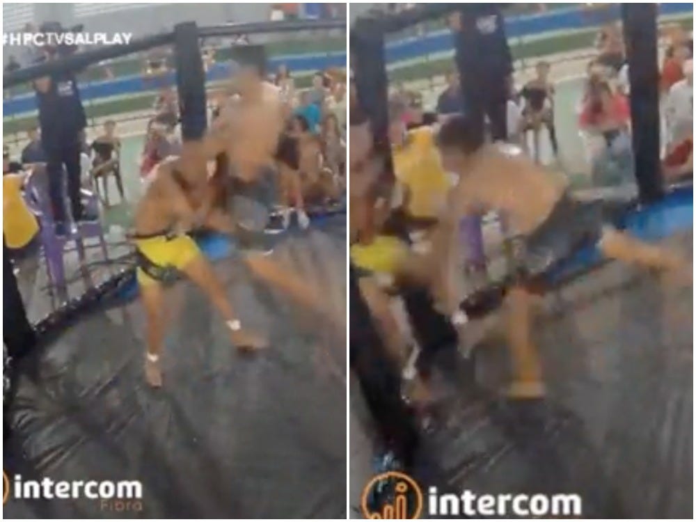 Ah, the old shove out the cage trick.