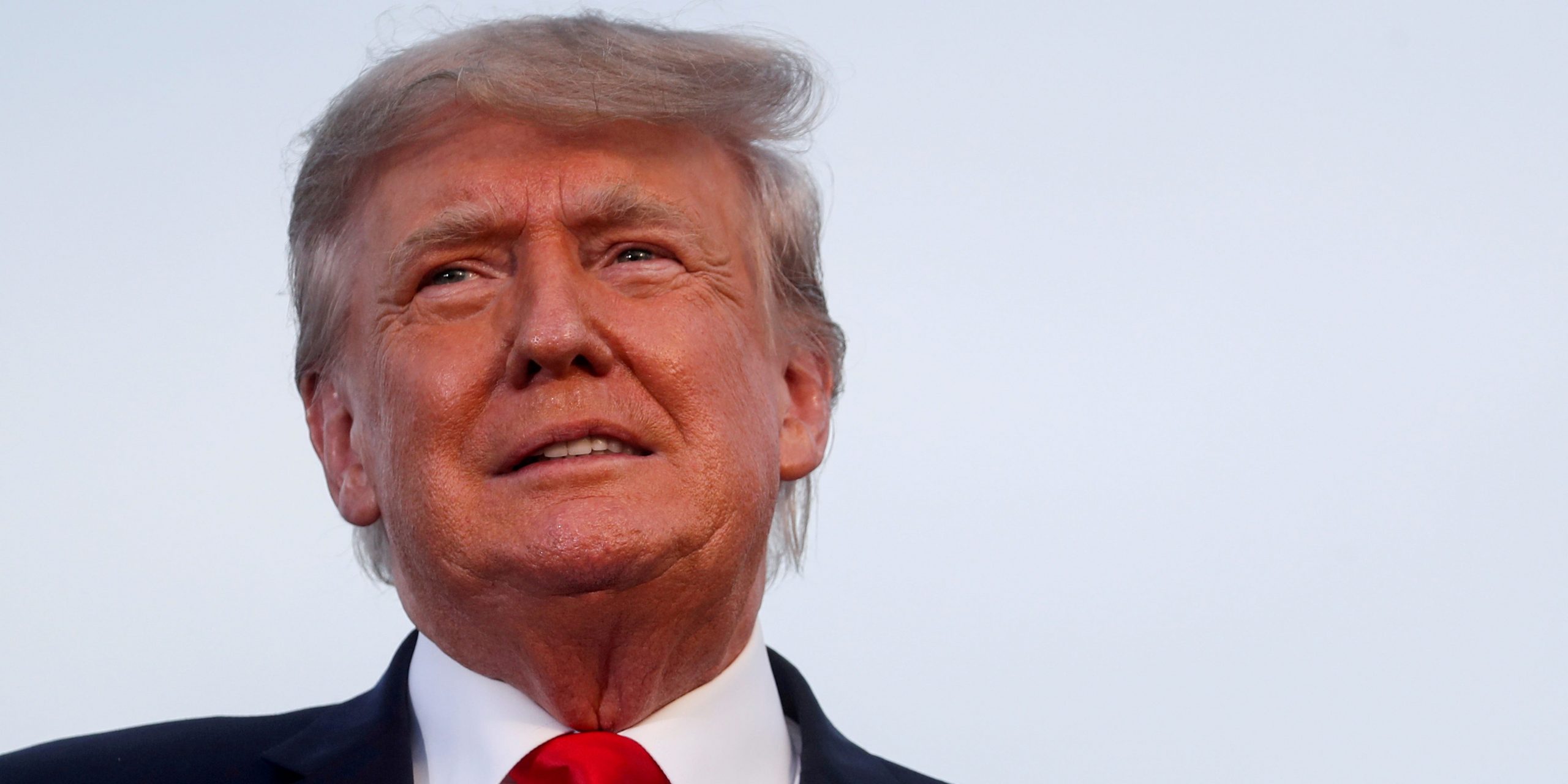 Former U.S. President Donald Trump looks on during his first post-presidency campaign rally at the Lorain County Fairgrounds in Wellington, Ohio, U.S., June 26, 2021.