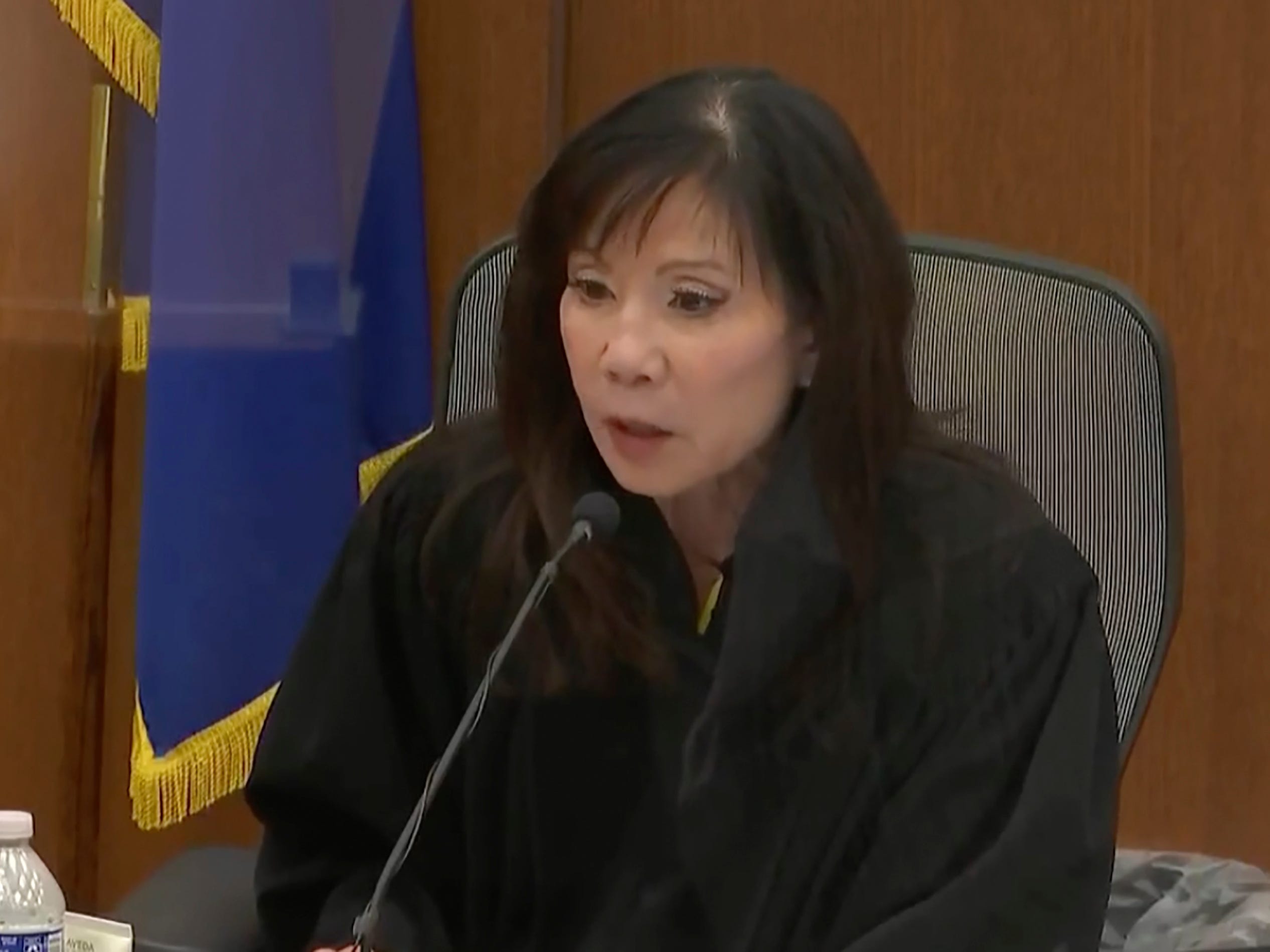 In this screen grab from video, Hennepin County Judge Regina Chu presides over jury selection Wednesday, Dec. 1, 2021, in the trial of former Brooklyn Center police Officer Kim Potter in the April 11, 2021, death of Daunte Wright, at the Hennepin County Courthouse in Minneapolis, Minn.