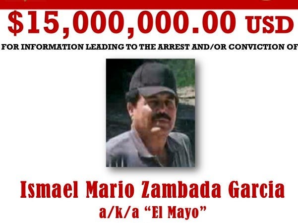 Ismael El Mayo Zambada wanted poster