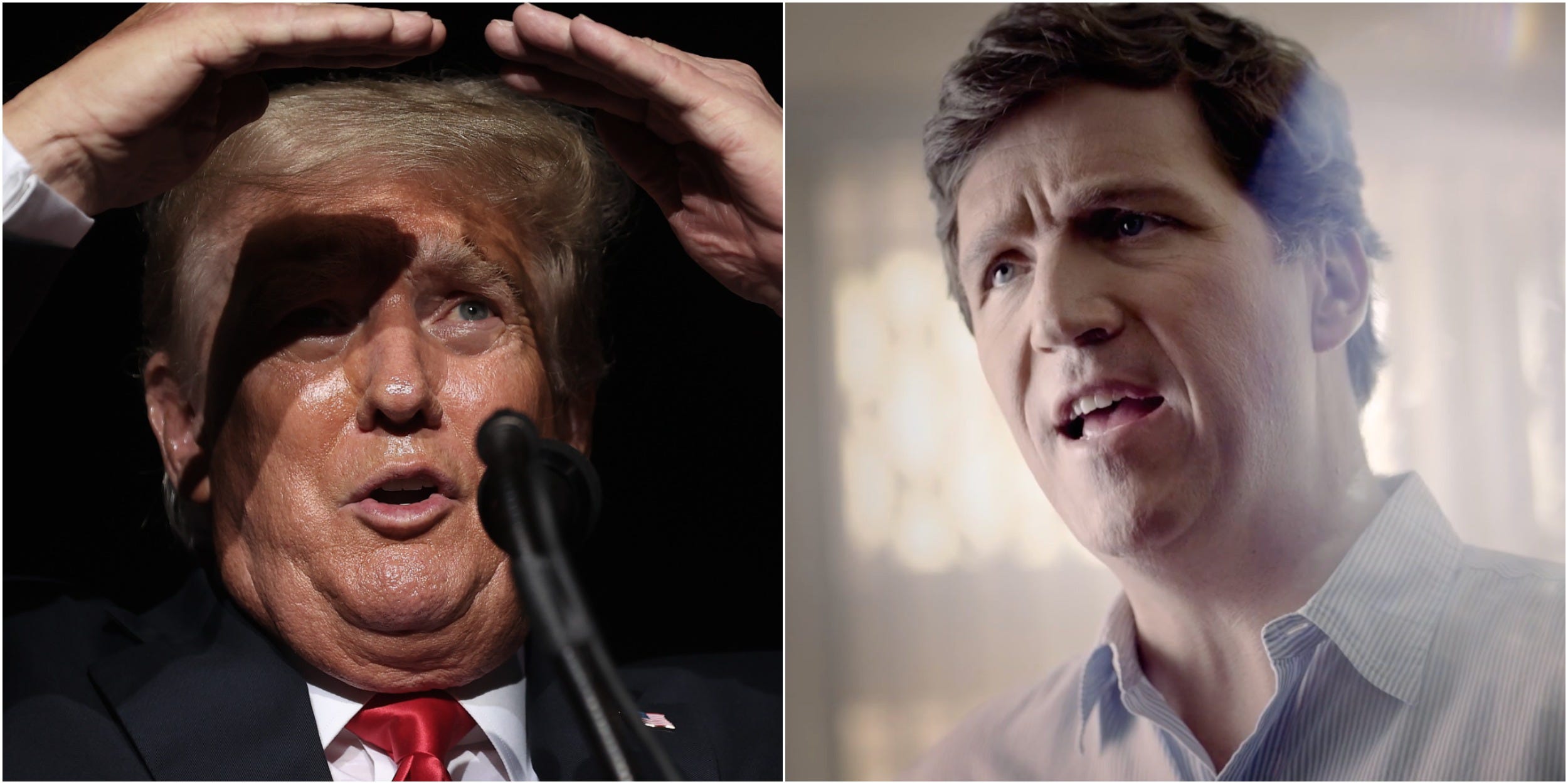 Collage: Donald Trump and Tucker Carlson