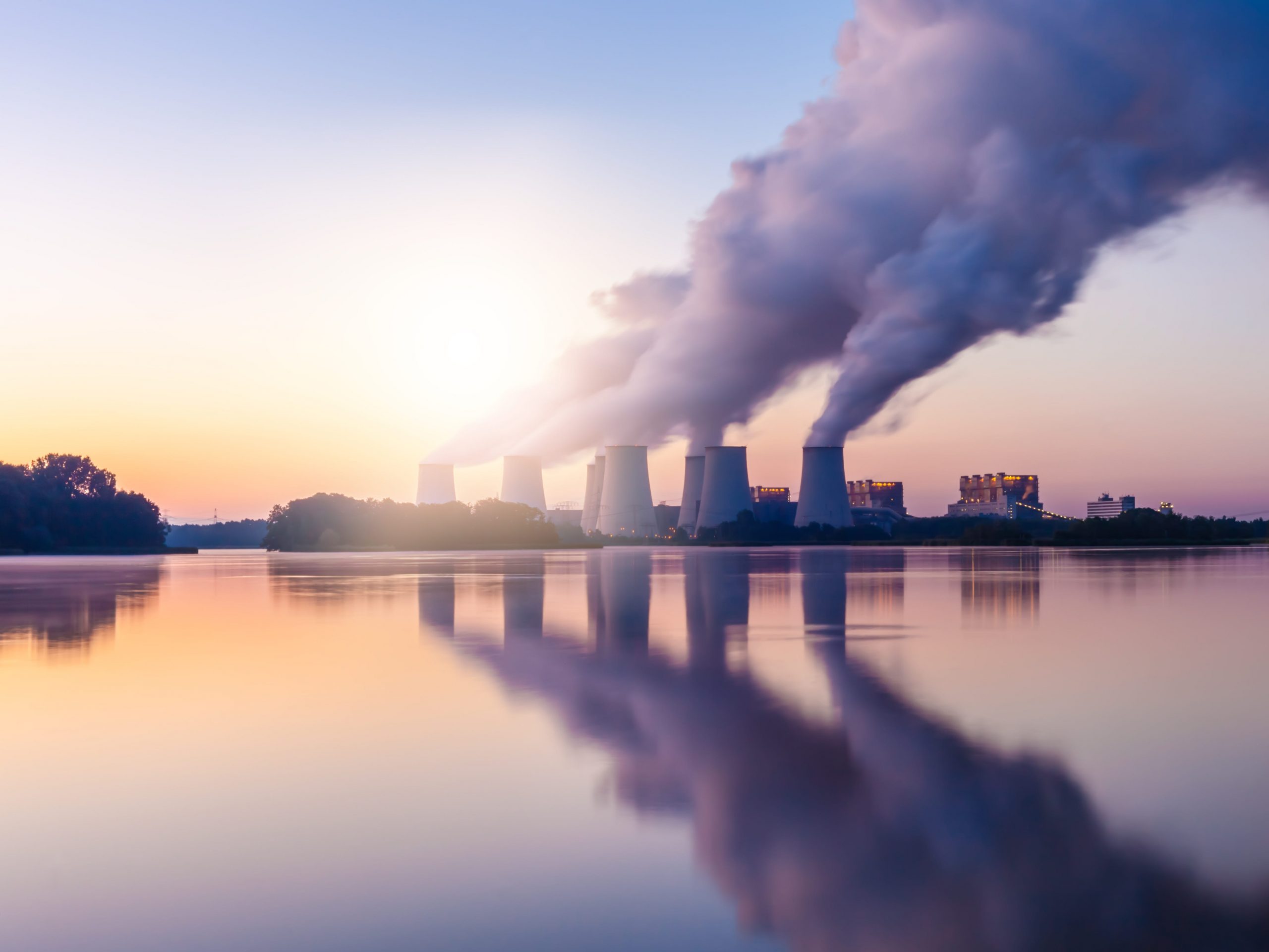 Carbon plant at night