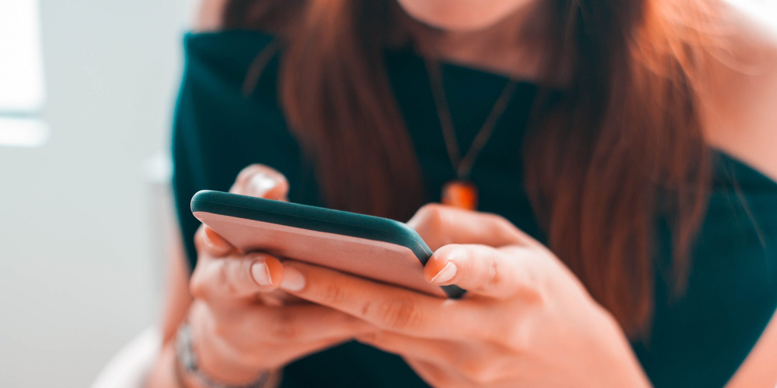 woman using phone