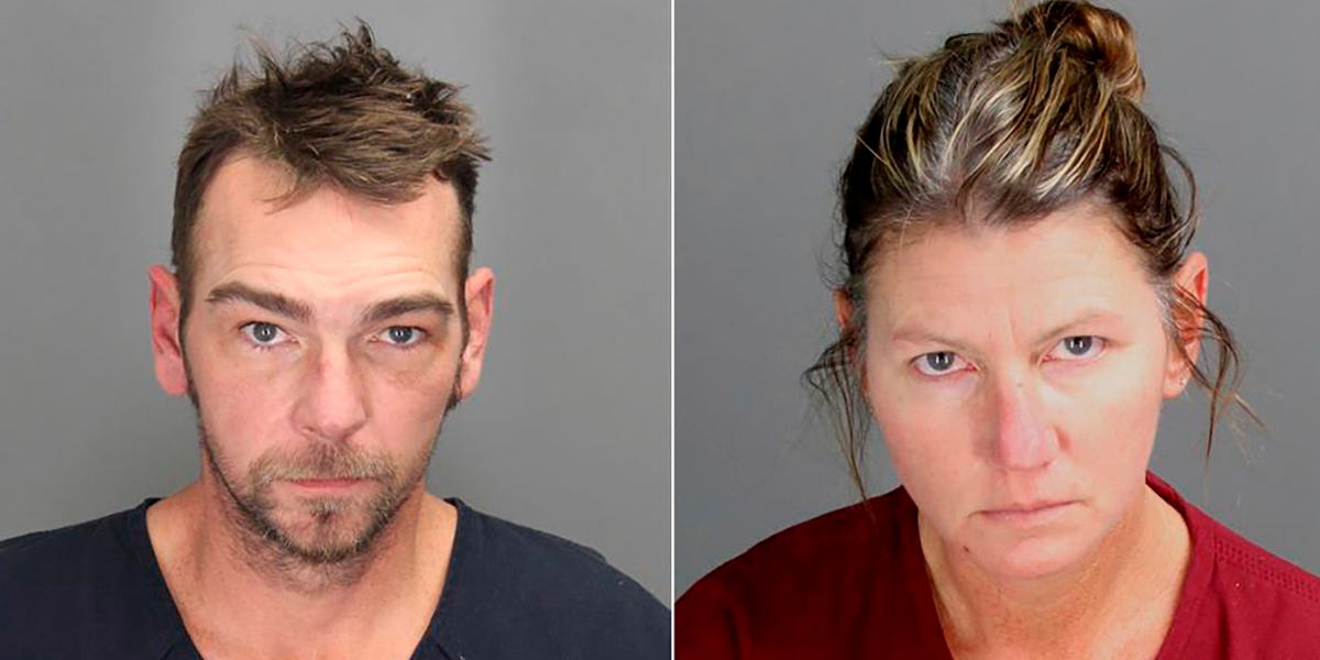 This combo from photos provided by the Oakland County Sheriff's Office shows, from left, James Crumbley and Jennifer Crumbley. The parents of Ethan Crumbley, a teen accused of killing four students in a shooting at Oxford High School, plead not guilty to involuntary manslaughter charges on Saturday, Dec. 4, 2021.