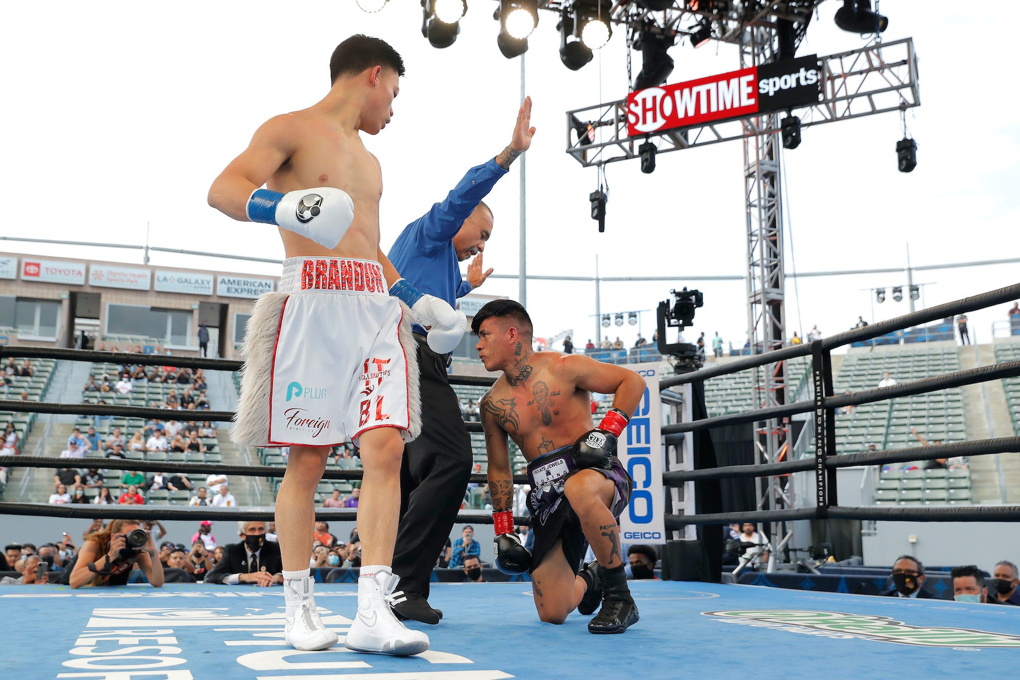 Brandun Lee flattens opponents at will.