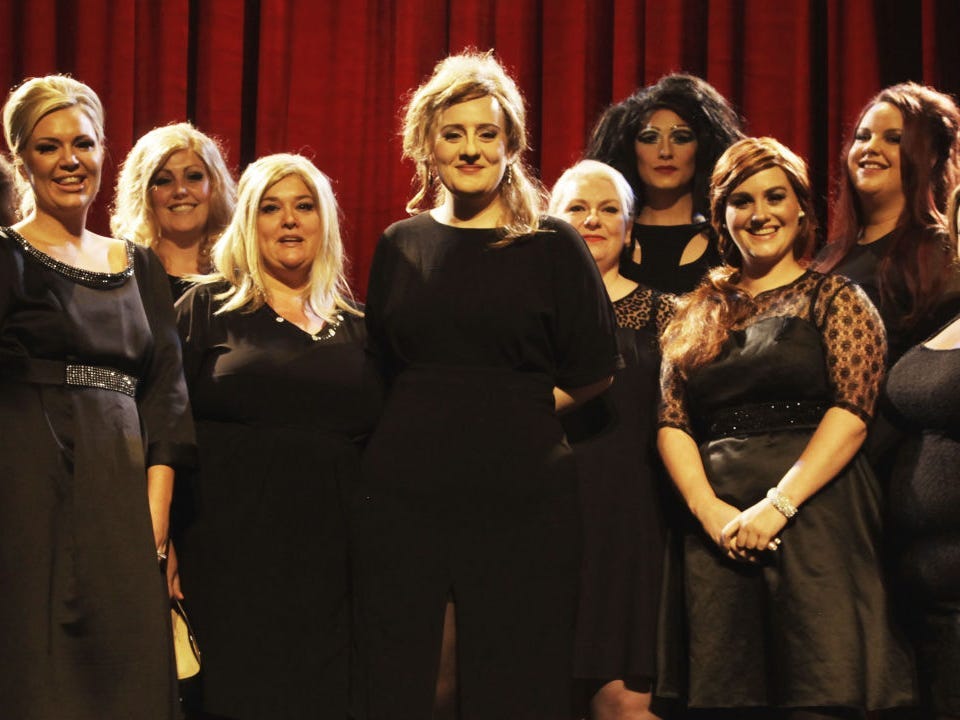 Adele stood with her impersonators on The Graham Norton Show