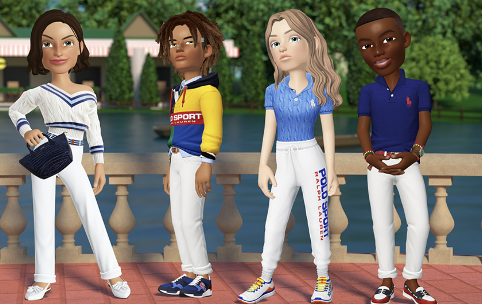 A screenshot of Ralph Lauren's digital fashion collection with Zepeto for virtual worlds with 3D avatar simulation and social networking.