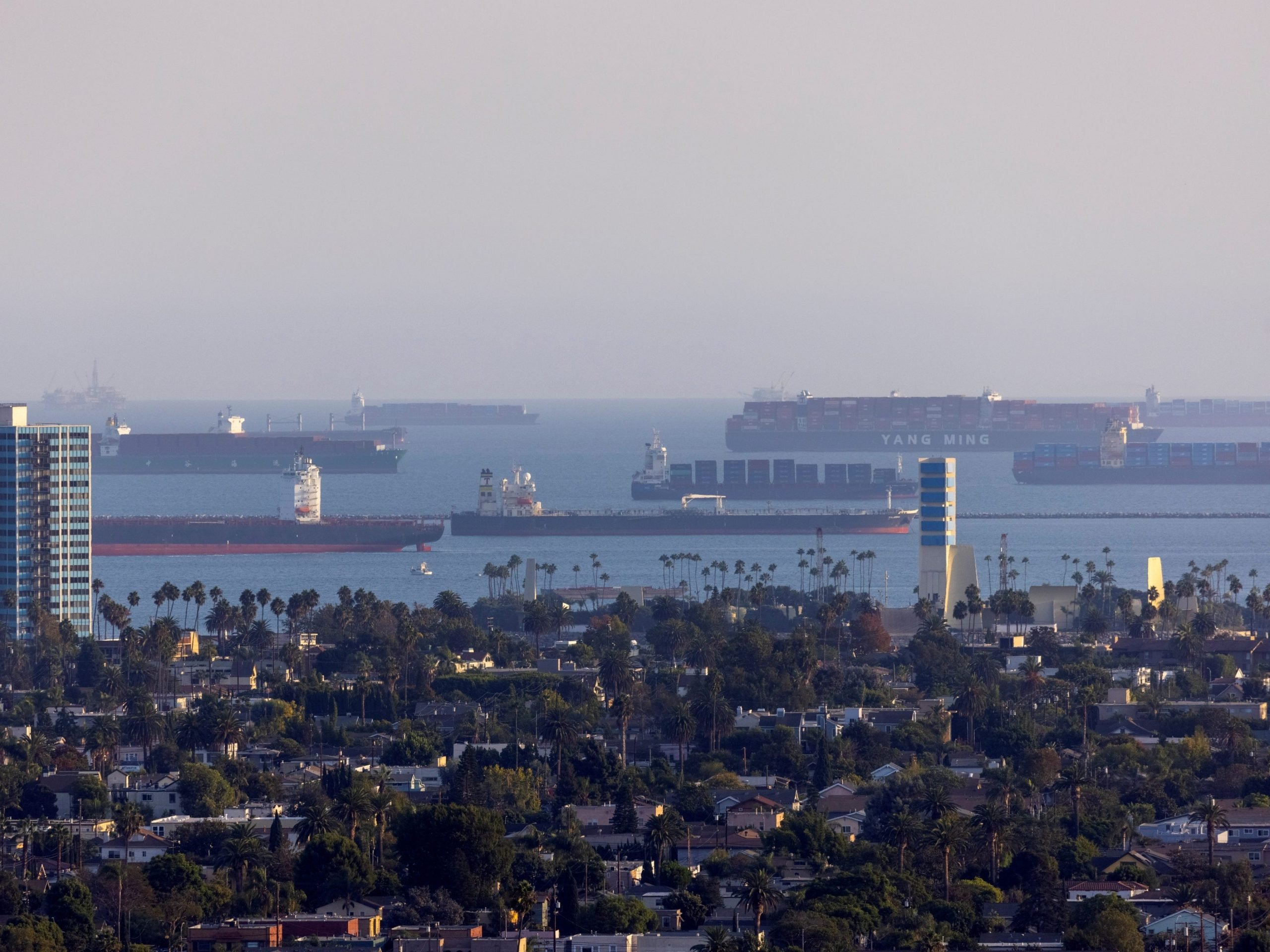 port of la congestion ships