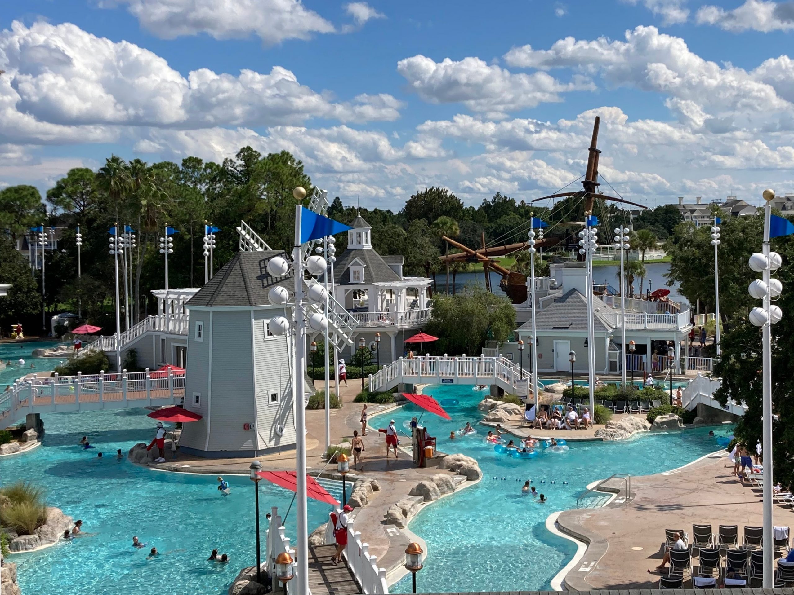 aerial view of the pool at the yacht club resort disney world