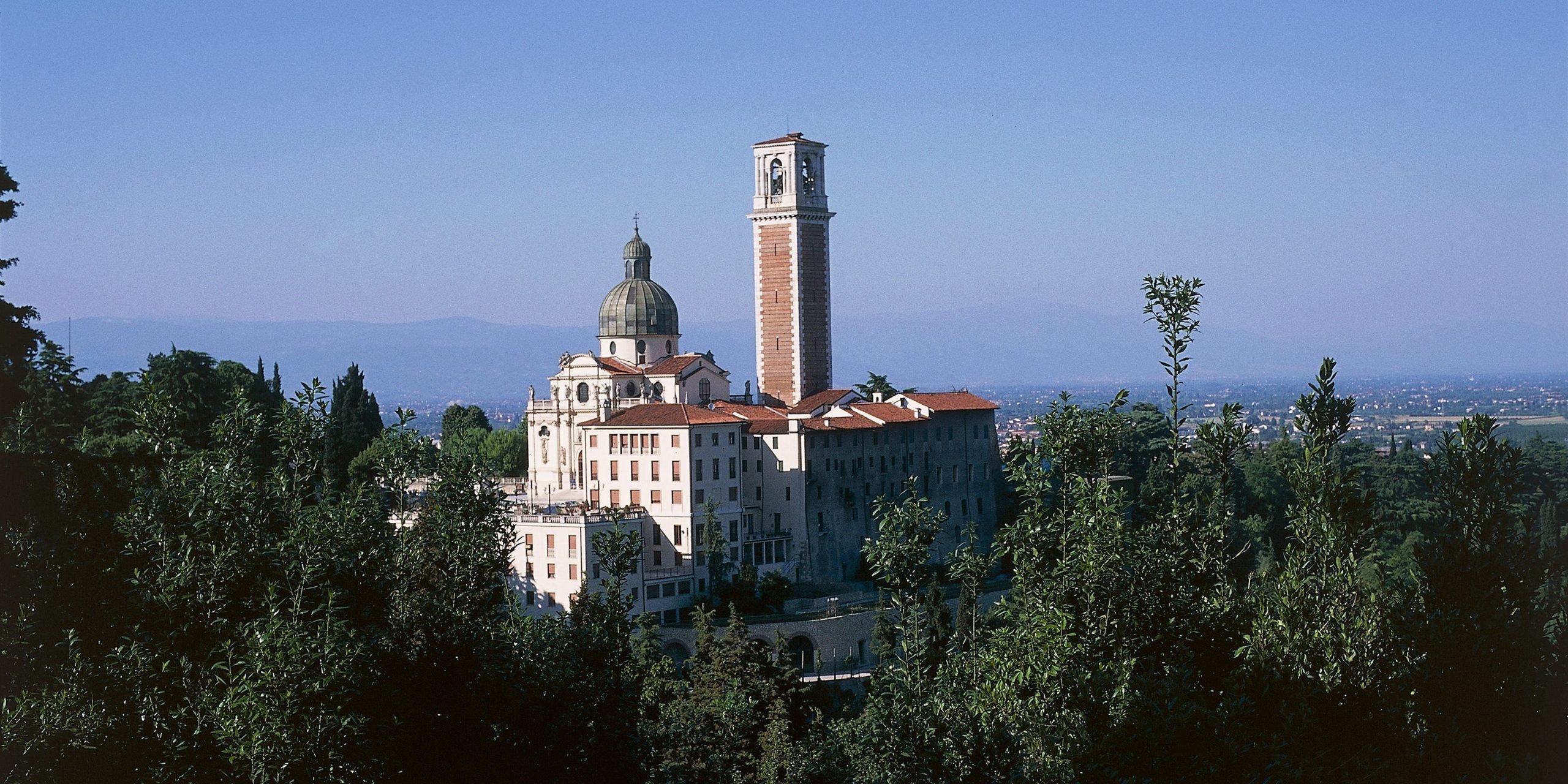 View of St Mary of Mount Berico Sanctuary, Vicenza, Veneto. Italy,