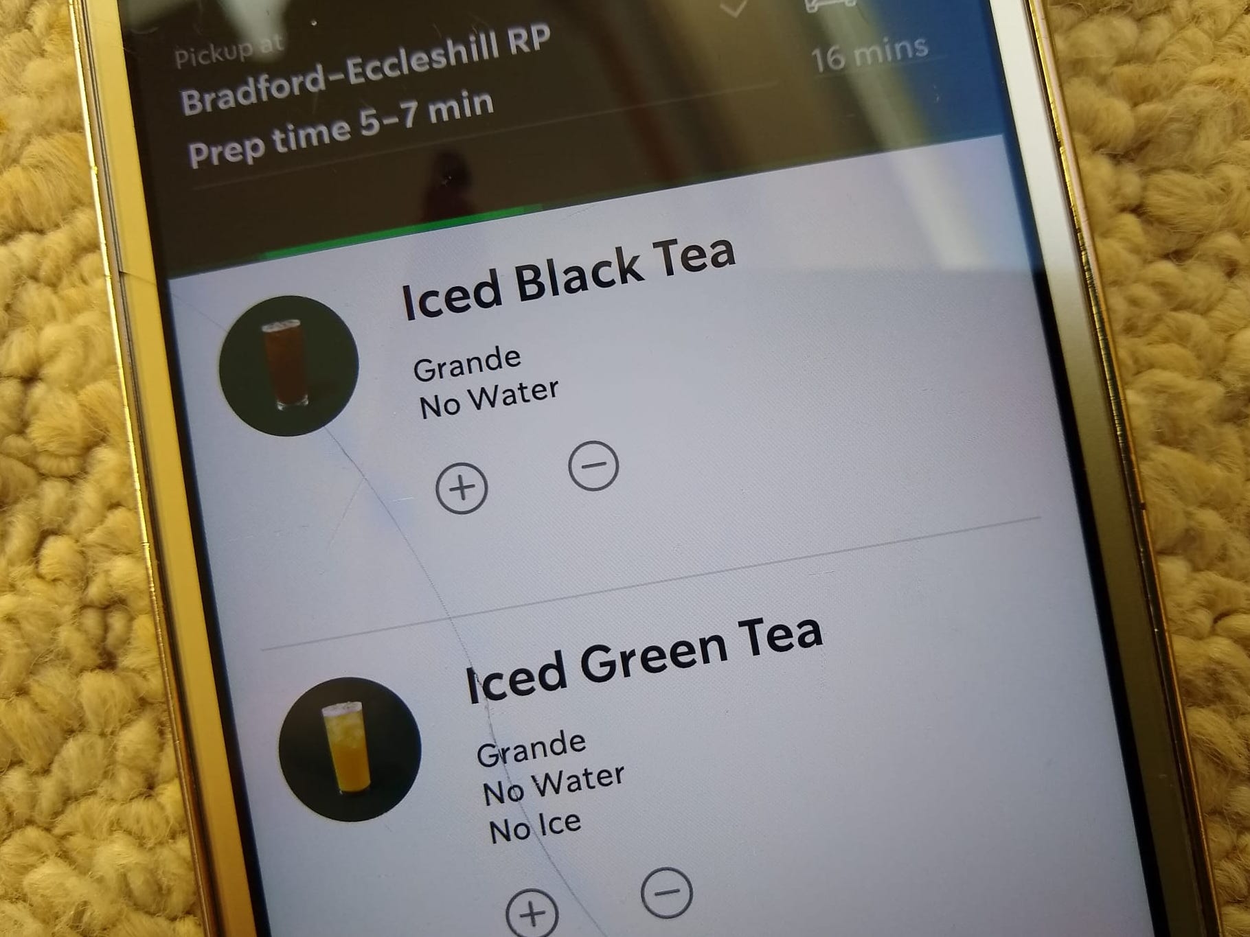 Starbucks app glitches waterless Americano iceless Frappuccino