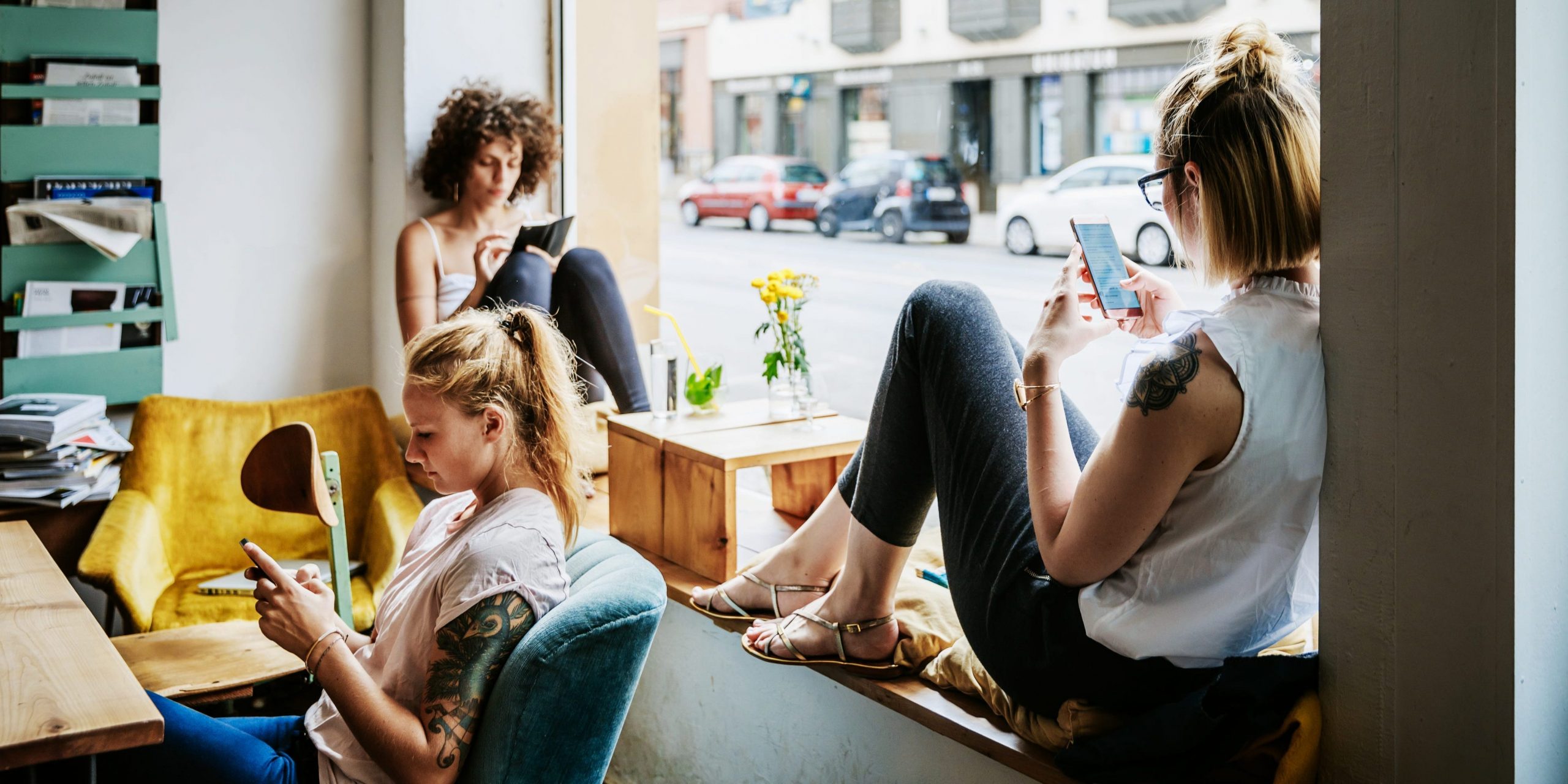 young people on phones