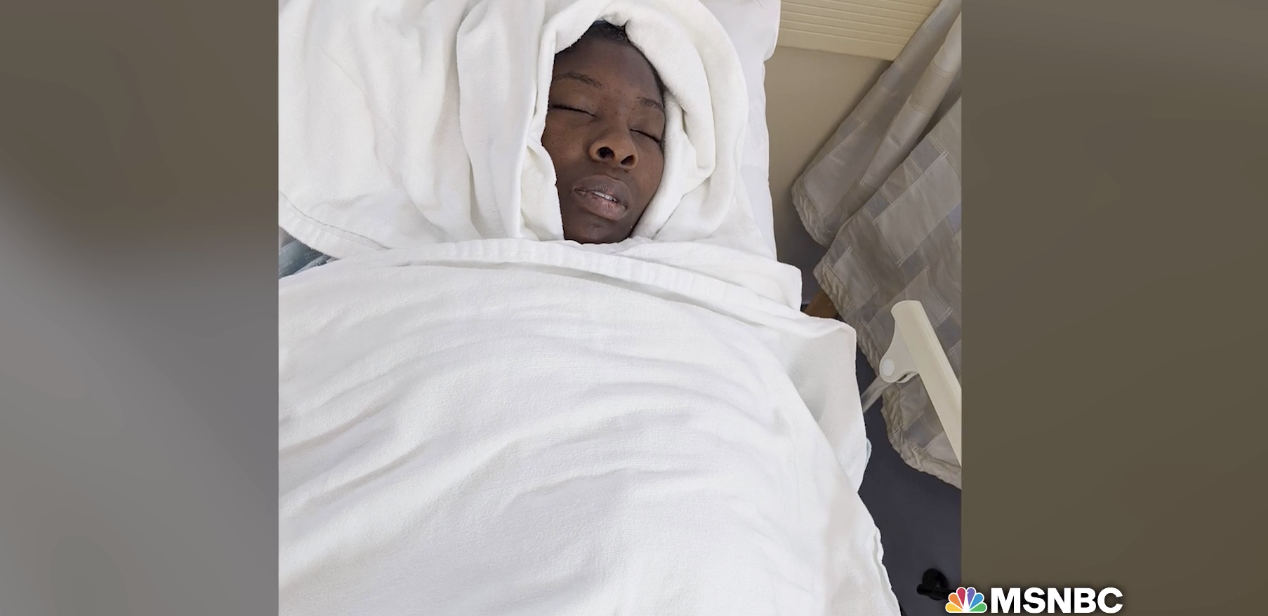 Ada Ojeh-Teme in the hospital after surgery