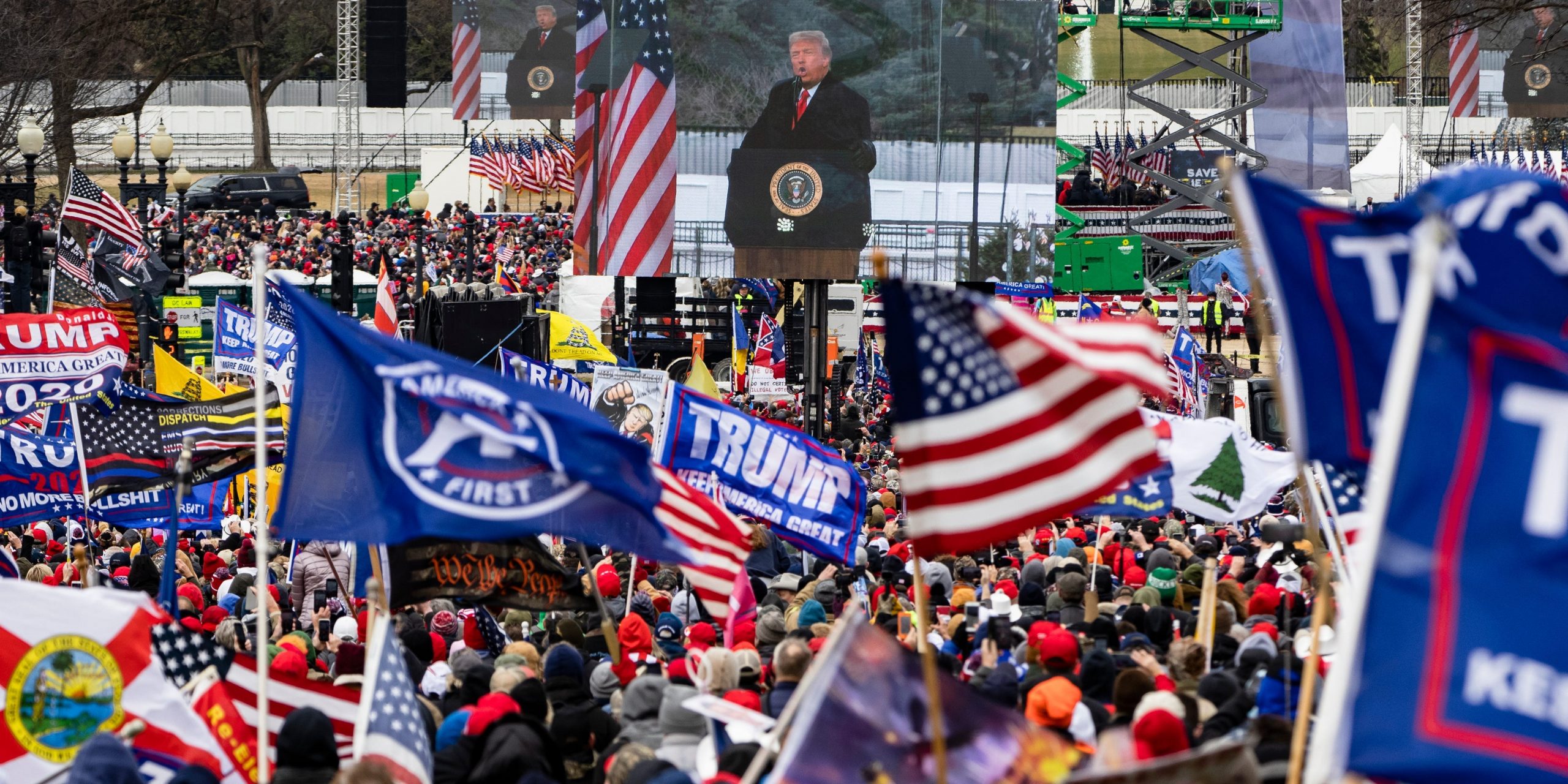 Donald Trump speaks at the "Save America Rally" on January 6, 2021