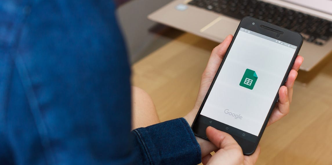 Google Sheets phone laptop