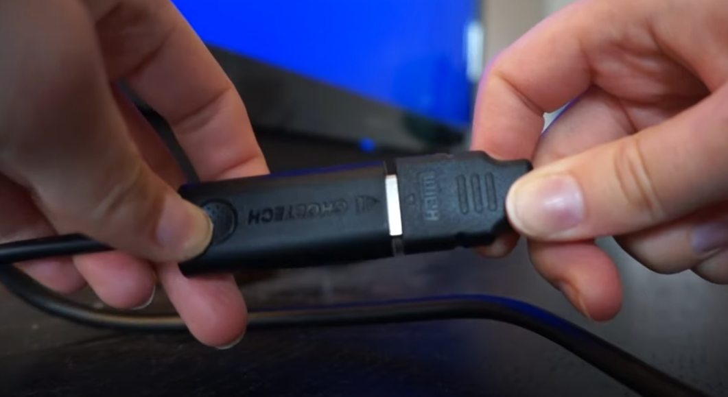 An HDMI cable and adapter