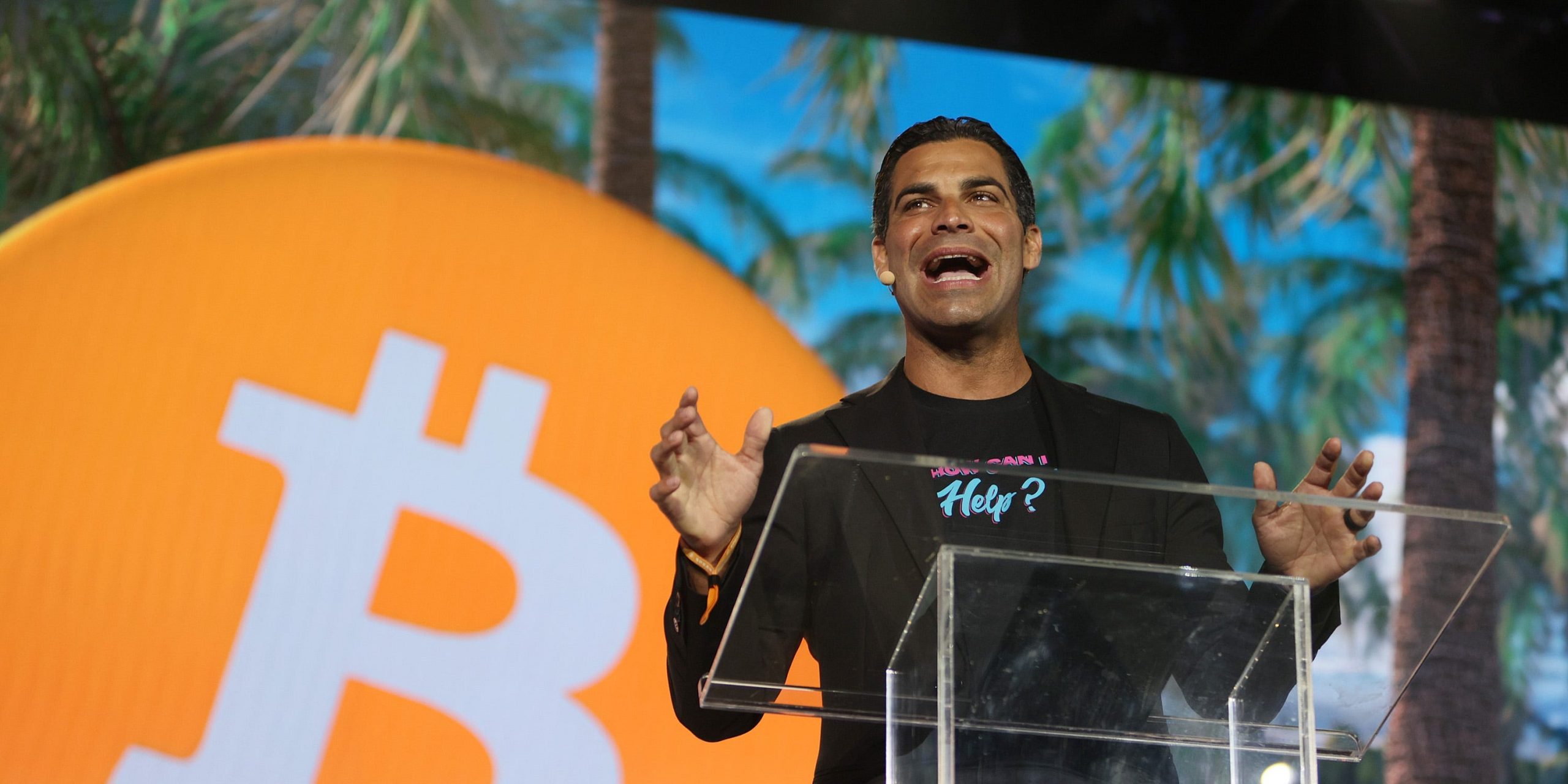 Miami Mayor Francis Suarez speaks at the Bitcoin 2021 Convention, a cryptocurrency conference held at the Mana Convention Center in Wynwood on June 04, 2021 in Miami, Florida.