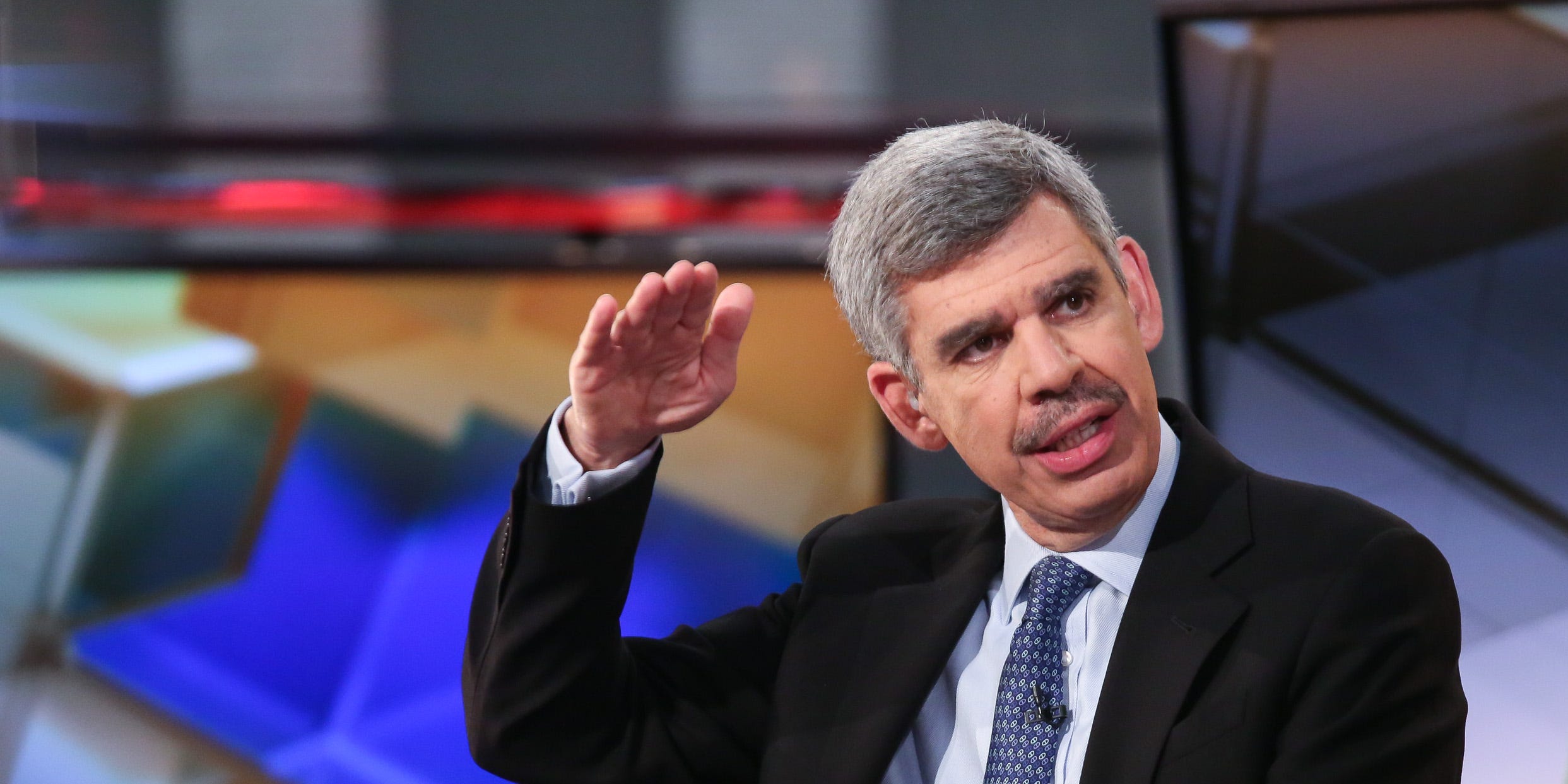 Mohamed El-Erian, Chief Economic Adviser of Allianz appears on a segment of "Mornings With Maria" with Maria Bartiromo on the FOX Business Network at FOX Studios on April 29, 2016 in New York City.