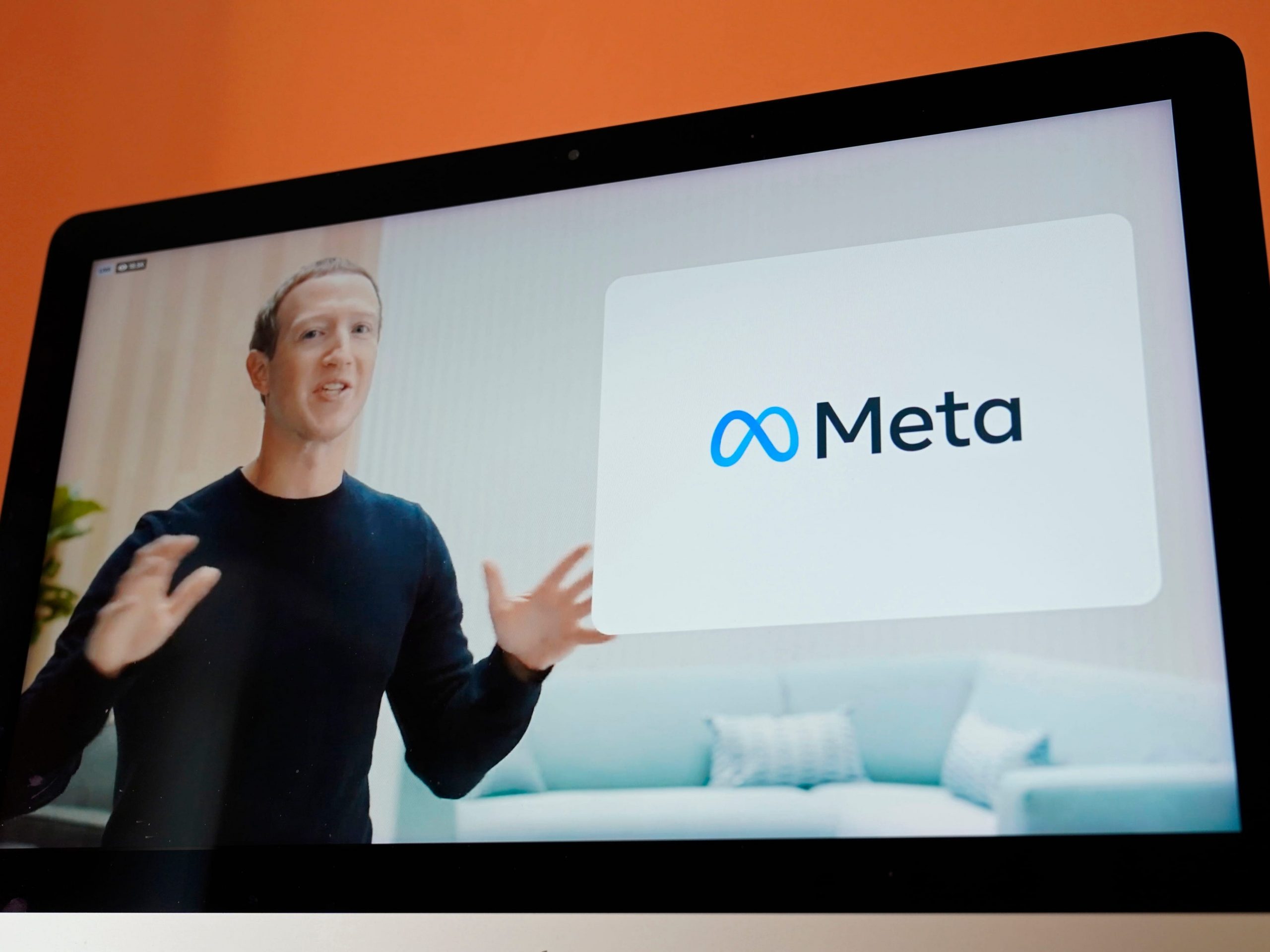 Facebook CEO Mark Zuckerberg announcing Meta