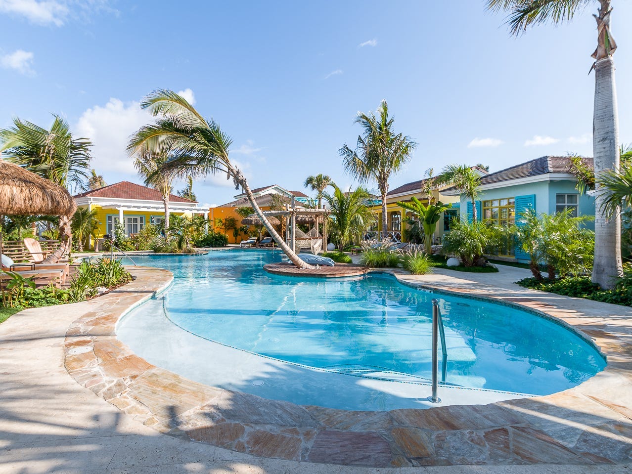 The pool and villas at Boardwalk Boutique Hotel Aruba