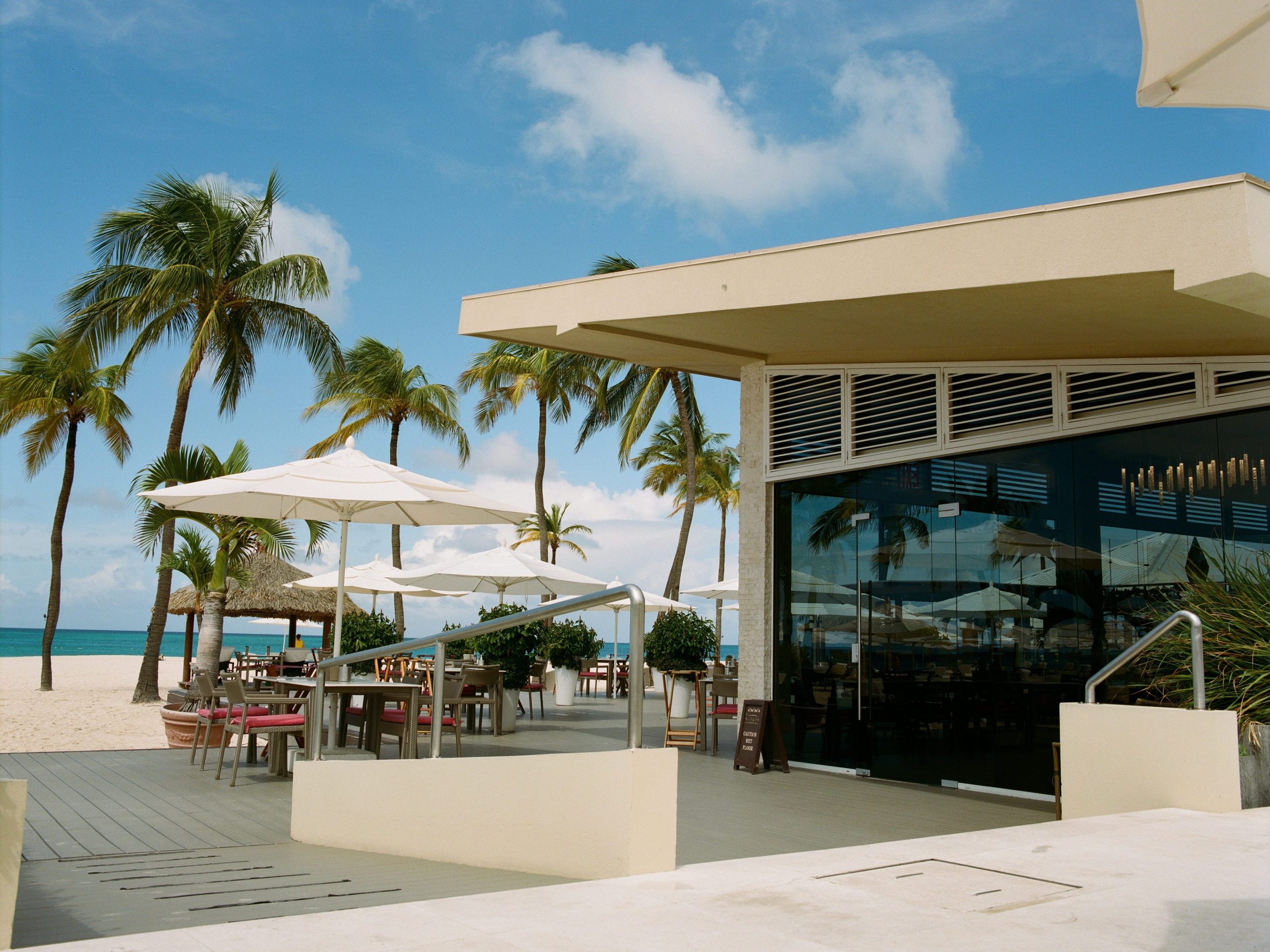 The exterior of Elements Restaurant in Aruba.