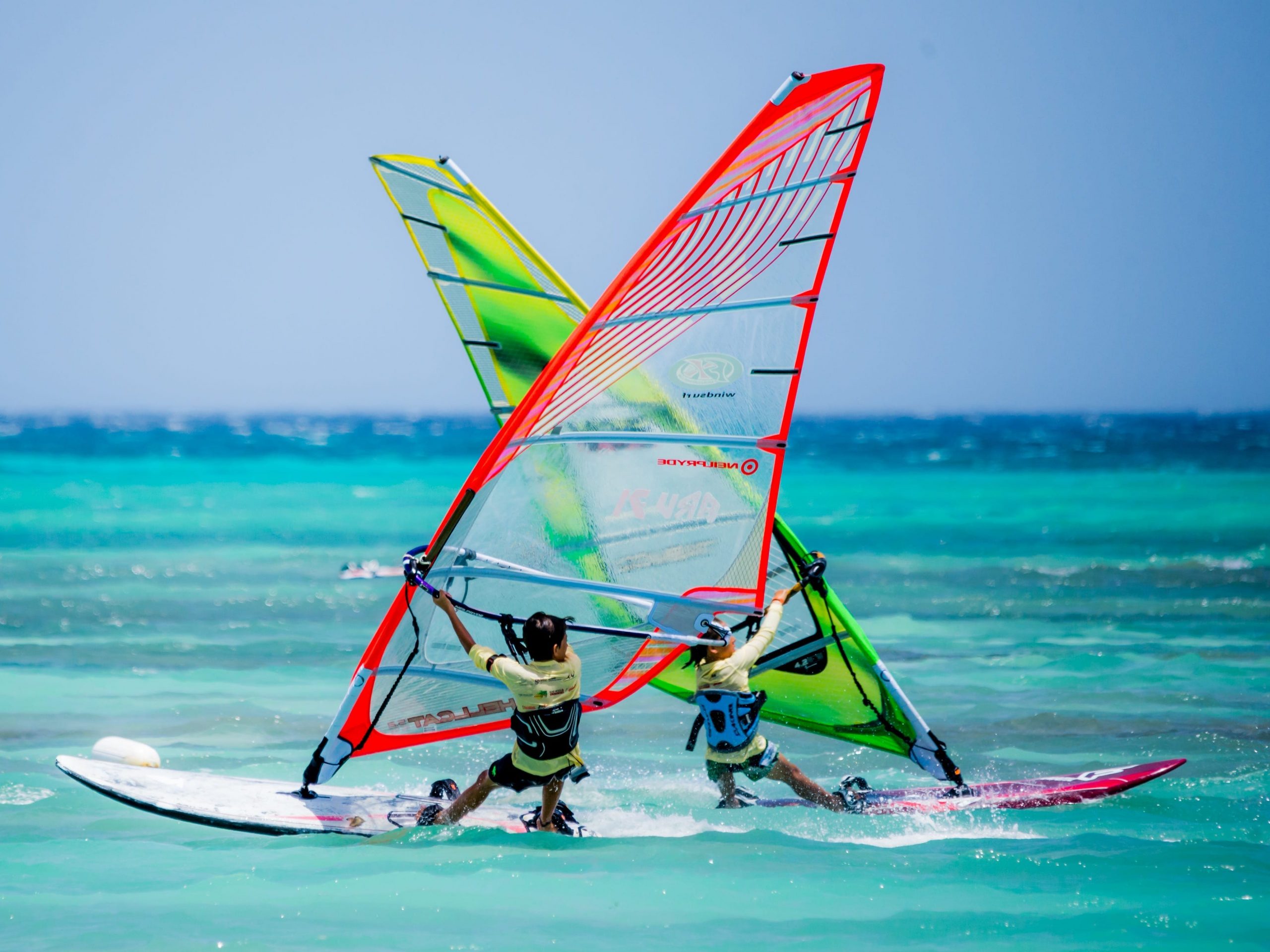 Windsurfers in Aruba