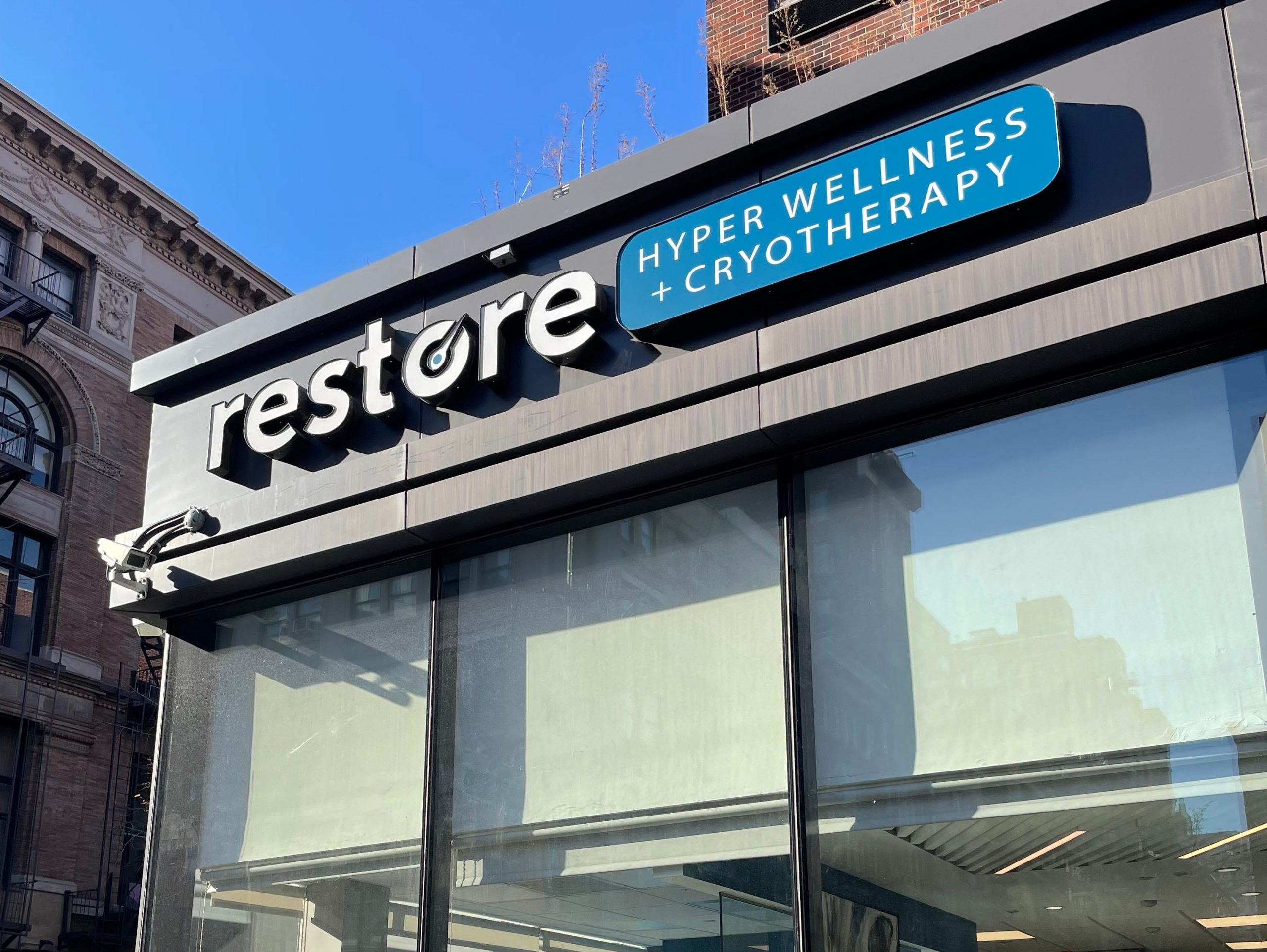 Storefront of Restore, a wellness company, at their Chelsea location